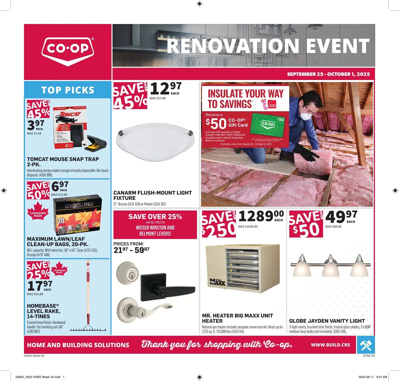 Co-op Home Centre Sales from September 25 to October 1 2025 - flyer page 1