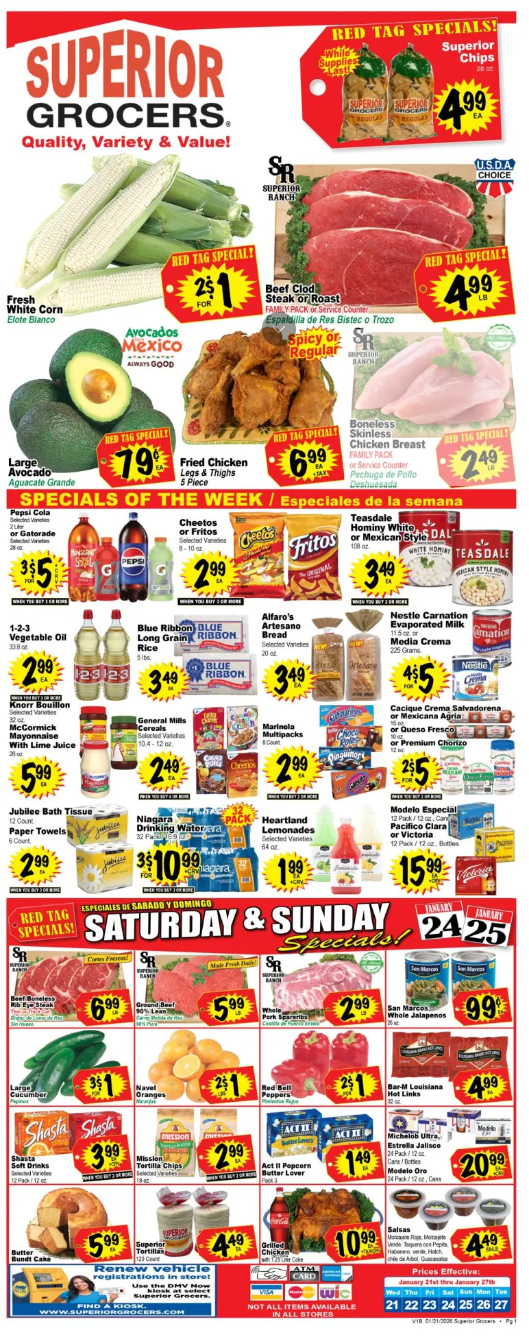 Weekly ad Superior Grocers Sales from January 21 to January 27 2026 - Page 1