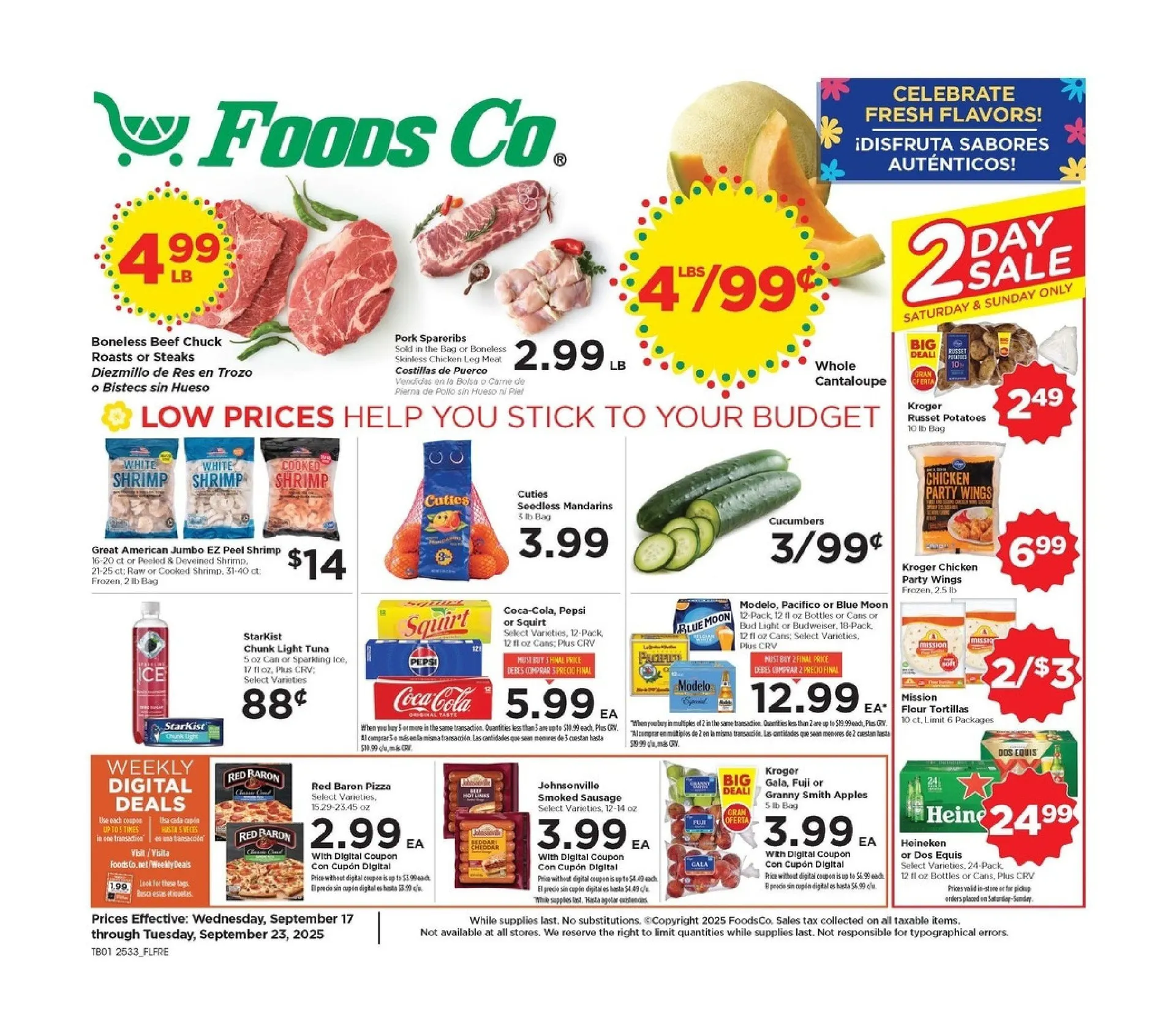 Weekly ad  Foods Co. Sales from September 17 to September 23 2025 - Page 1
