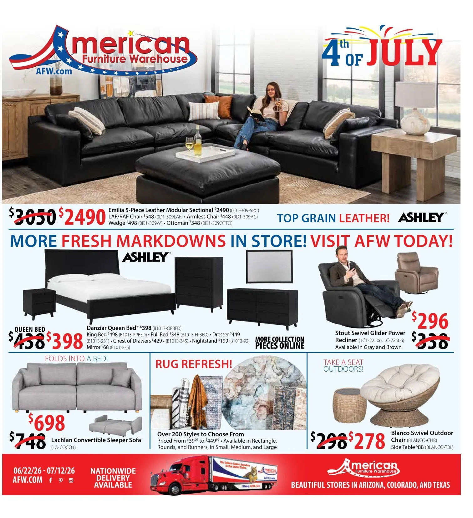 Weekly ad American Furniture Warehouse Sales from June 22 to July 12 2026 - Page 