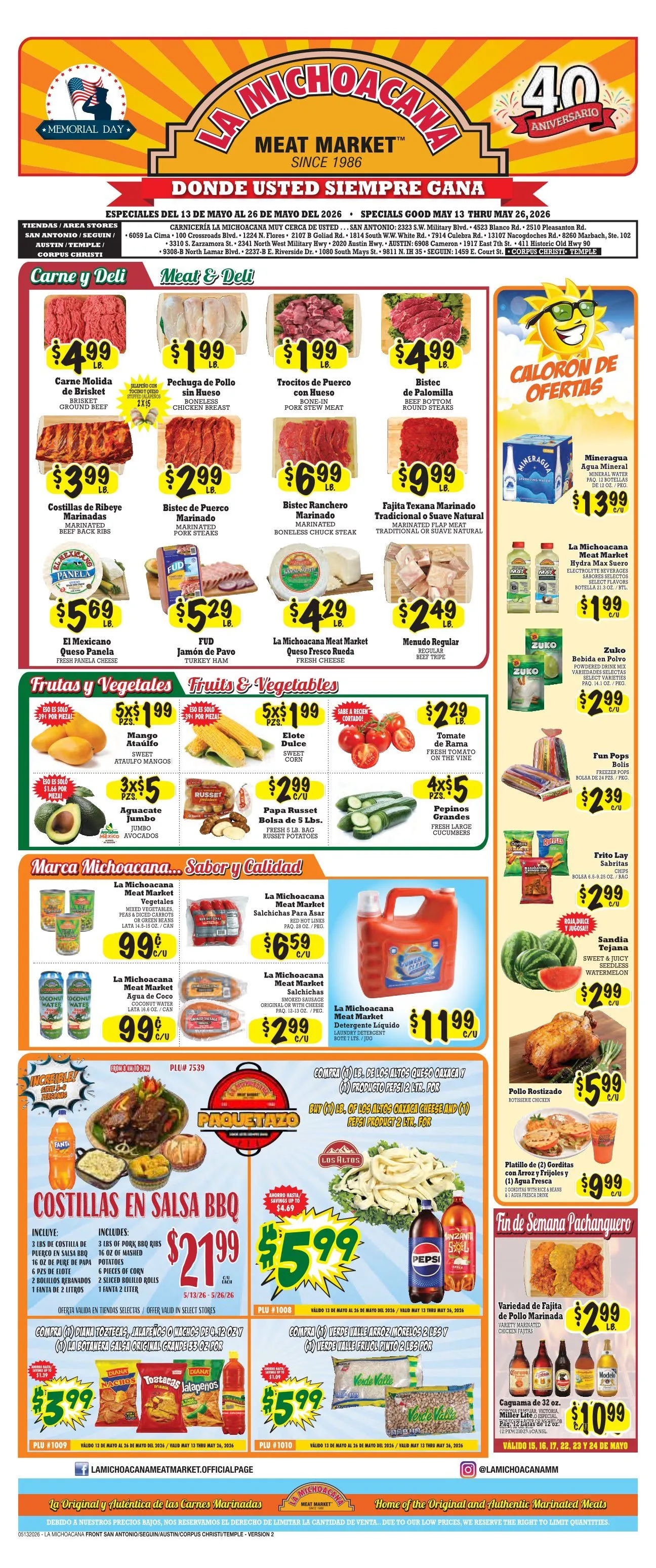 Weekly ad La Michoacana Meat Market weekly ads from May 13 to May 26 2026 - Page