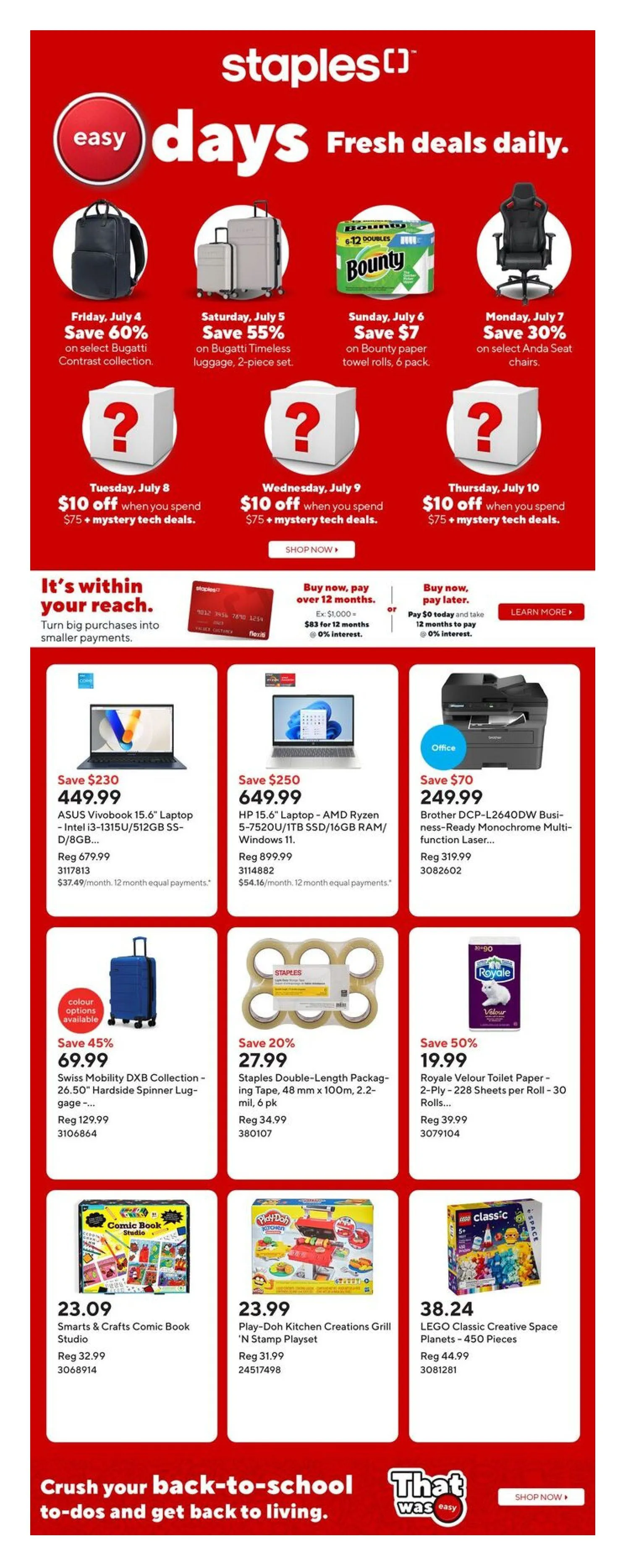 Staples flyers from July 4 to July 10 2025 - flyer page 1