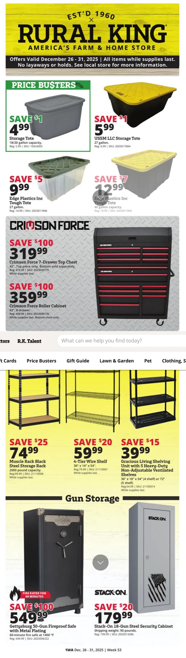 Weekly ad Rural King Sales from December 25 to December 31 2025 - Page 1