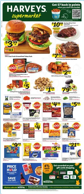 Weekly ad Harveys Supermarket Sales from February 4 to February 10 2026 - Page 1