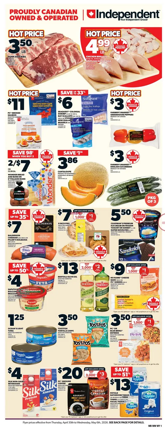 Independent Sales from April 30 to May 6 2026 - flyer page 