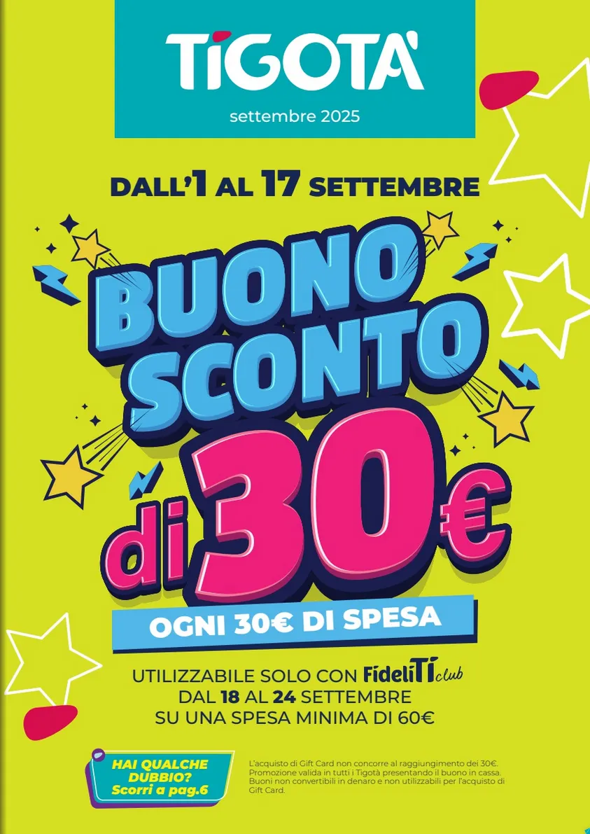 Volantini Tigotà  da 1 settembre a 30 settembre di 2025 - Pagina del volantino 1