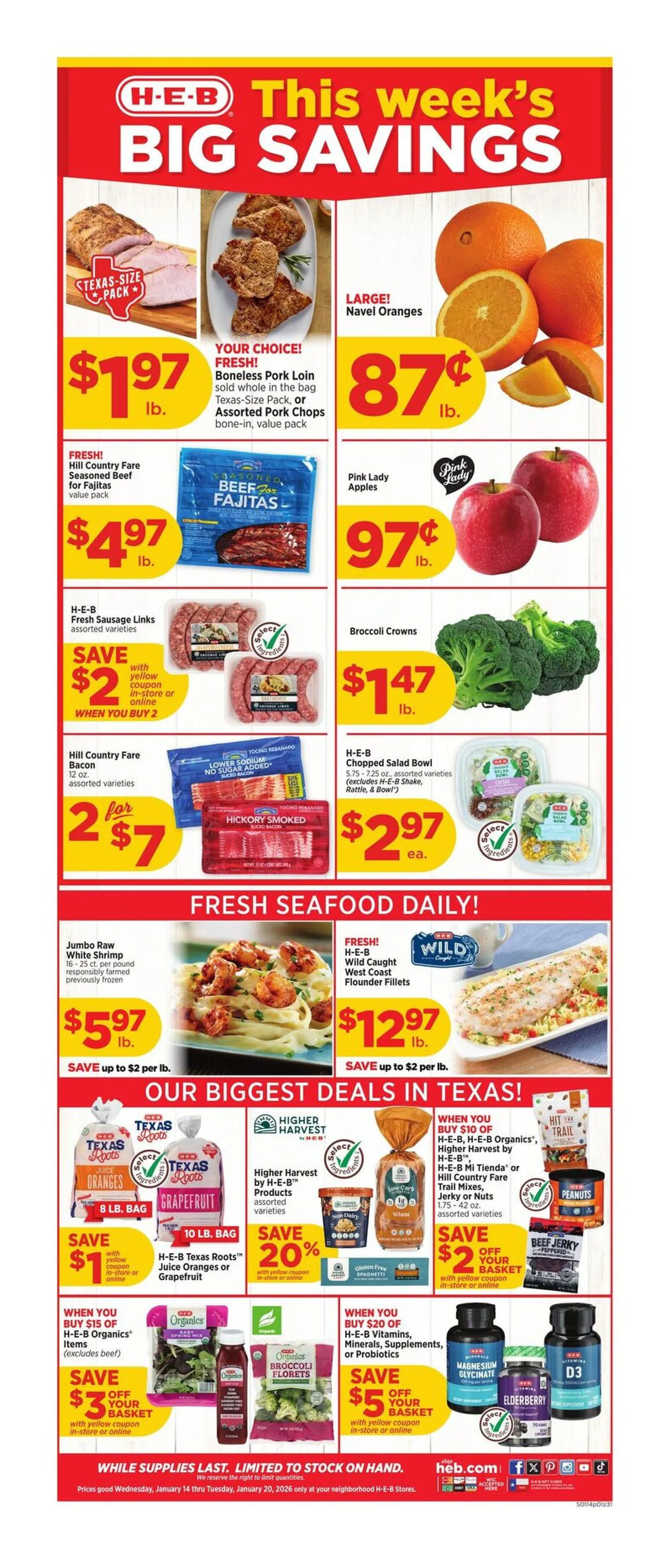 Weekly ad H-E-B Sales from January 14 to January 20 2026 - Page 1