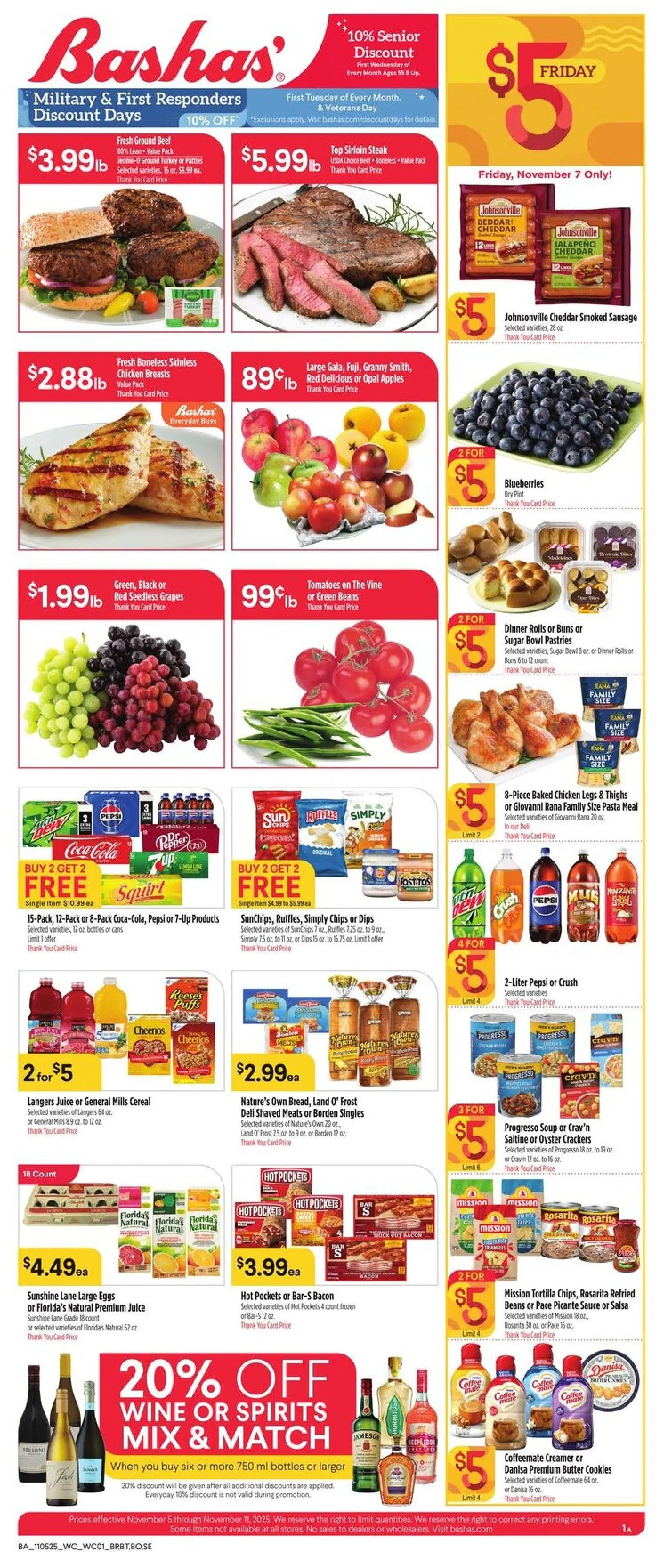 Weekly ad Bashas Salesbashas from November 5 to November 11 2025 - Page 1
