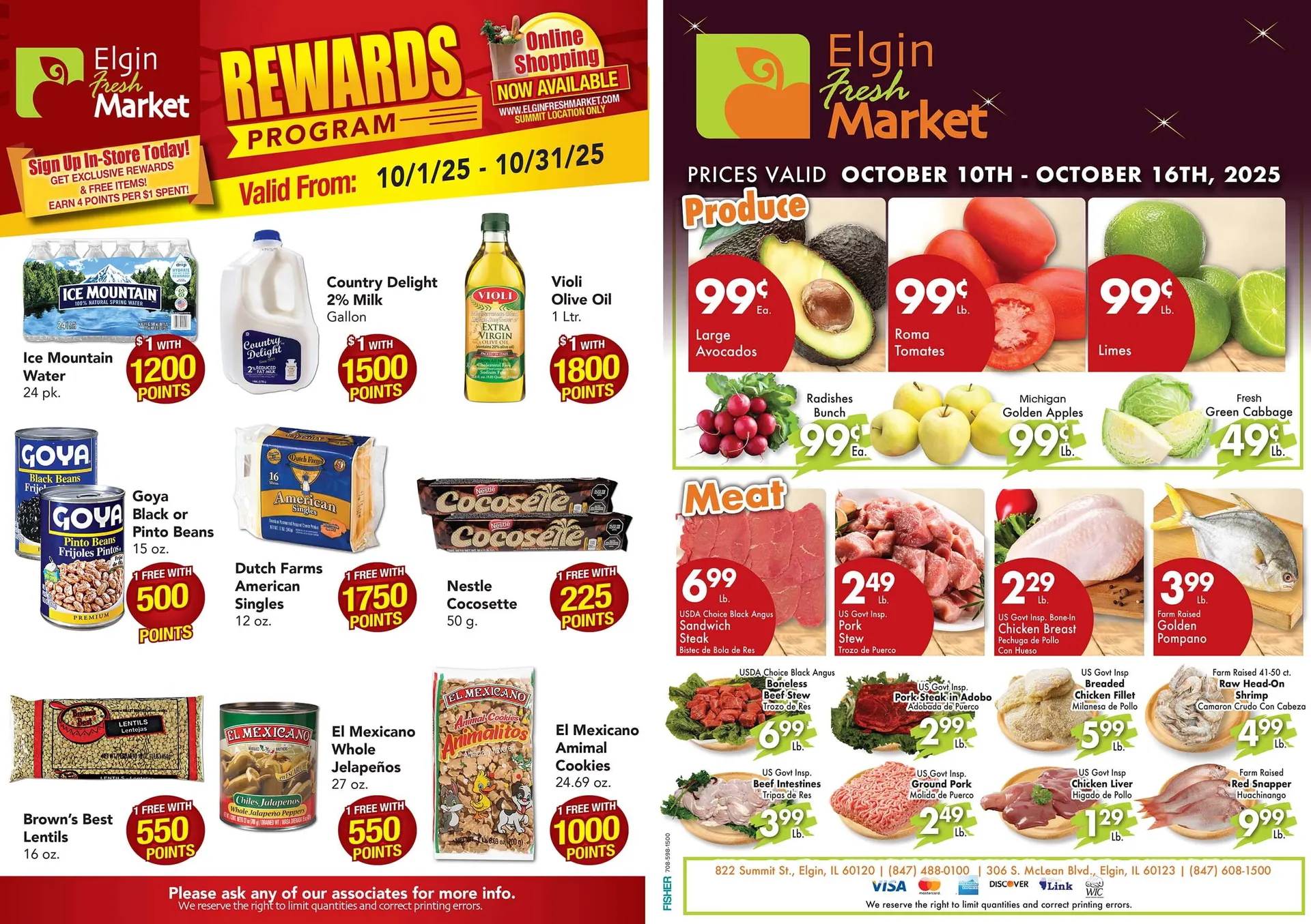 Weekly ad Elgin Fresh Market Sales from October 10 to October 16 2025 - Page 1