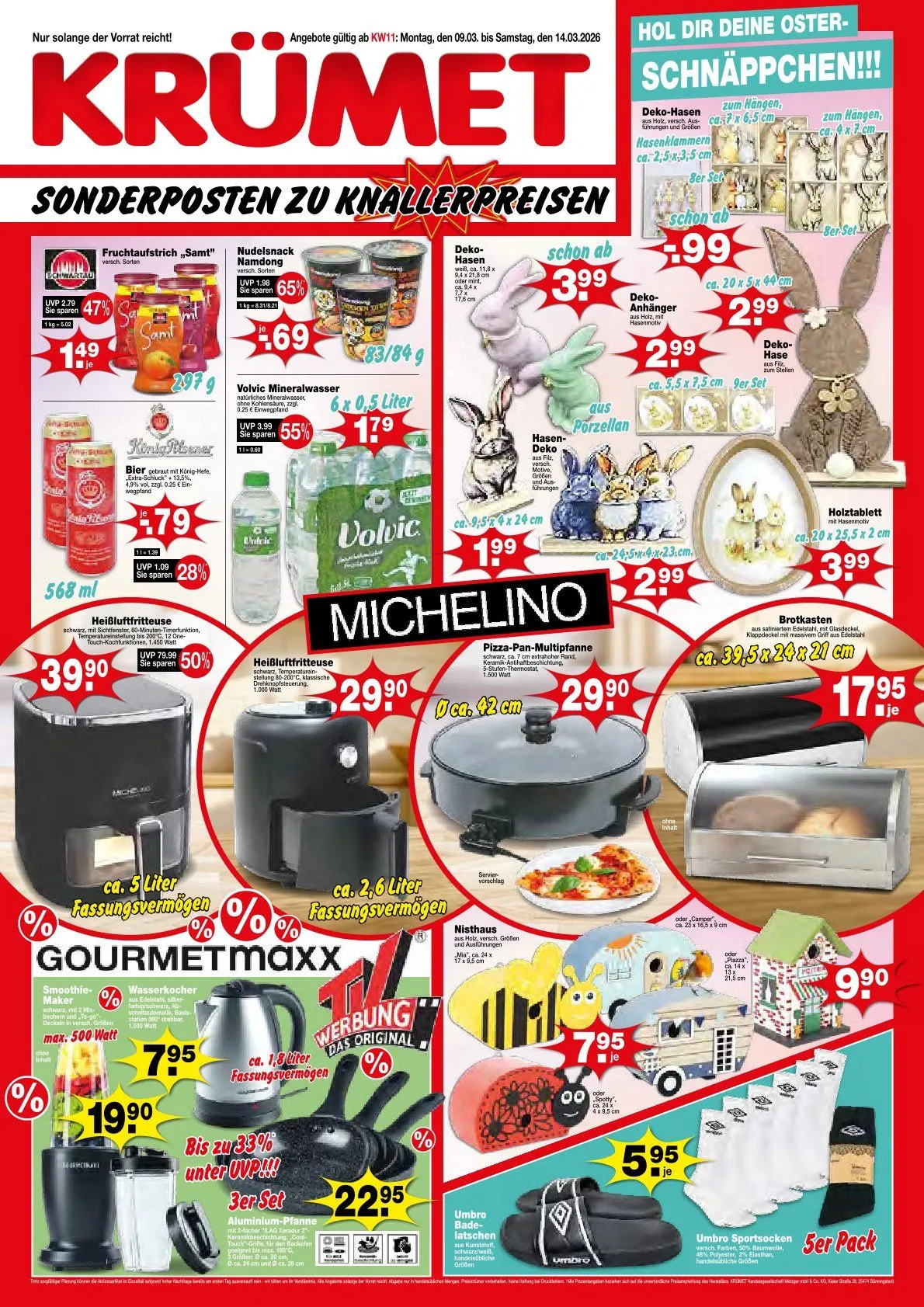 Krümet Sonderposten Prospekte von 9. März bis 14. März 2026 - Prospekt seite 1