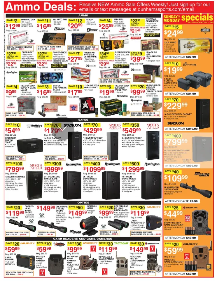 Dunham's Sports Sales - October 25 October 30 2025
