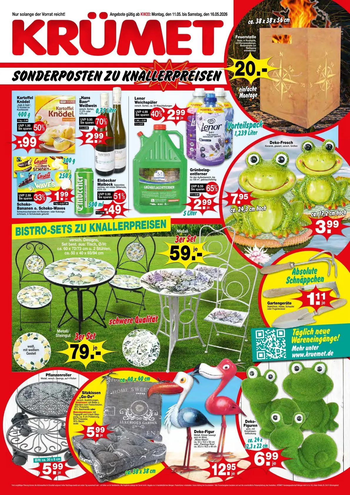 Krümet Sonderposten Angebote von 11. Mai bis 16. Mai 2026 - Prospekt seite 1
