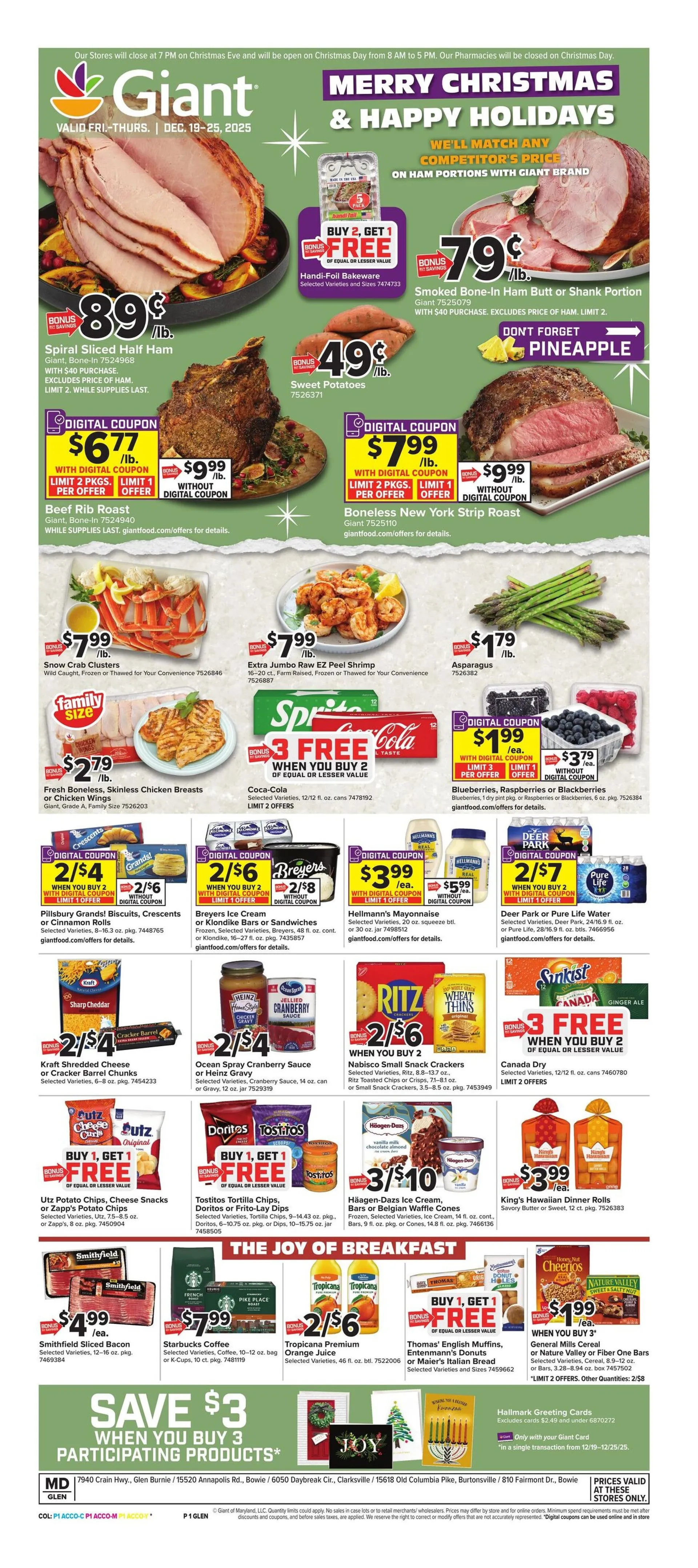 Weekly ad Giant Food Sales from December 19 to December 25 2025 - Page 1