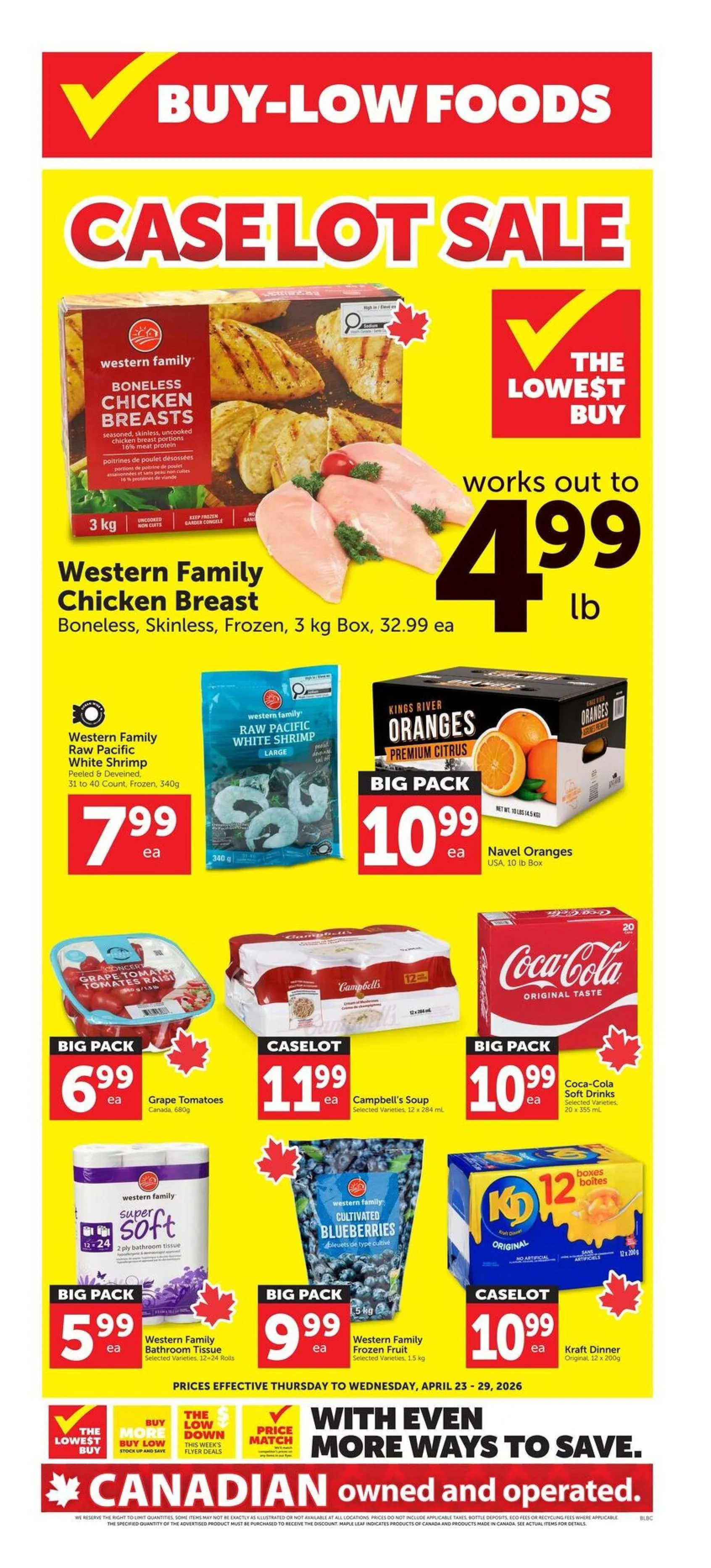 Buy-Low Foods Sales from April 23 to April 29 2026 - flyer page 1