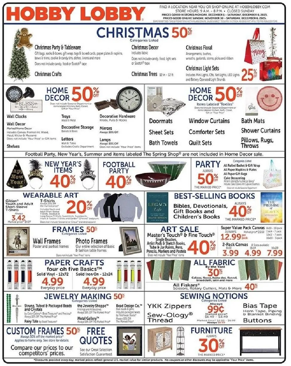 Weekly ad hobby lobby  Sales from December 1 to December 6 2025 - Page 