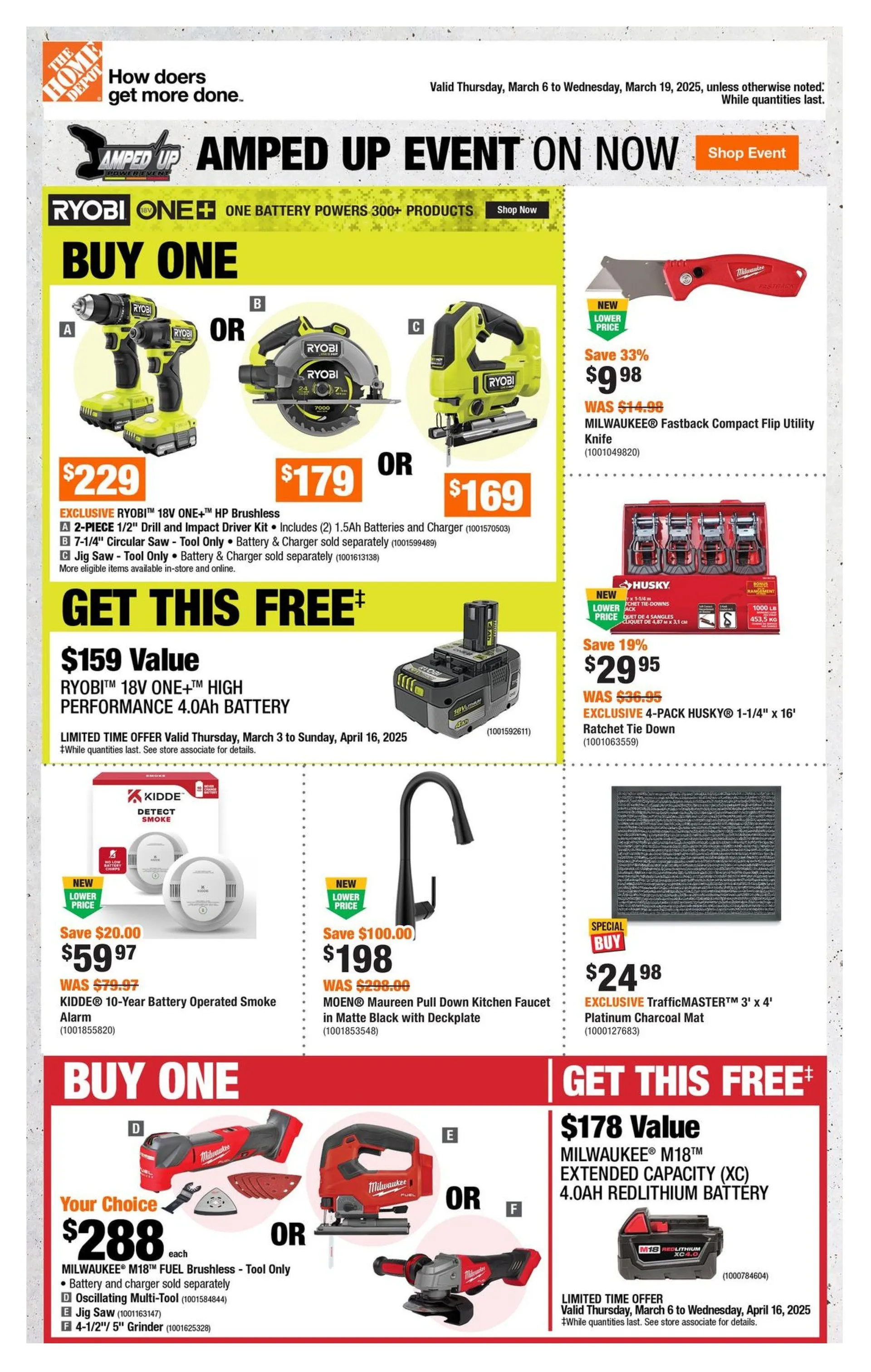 The Home Depot Sales from March 6 to March 19 2025 - flyer page 1