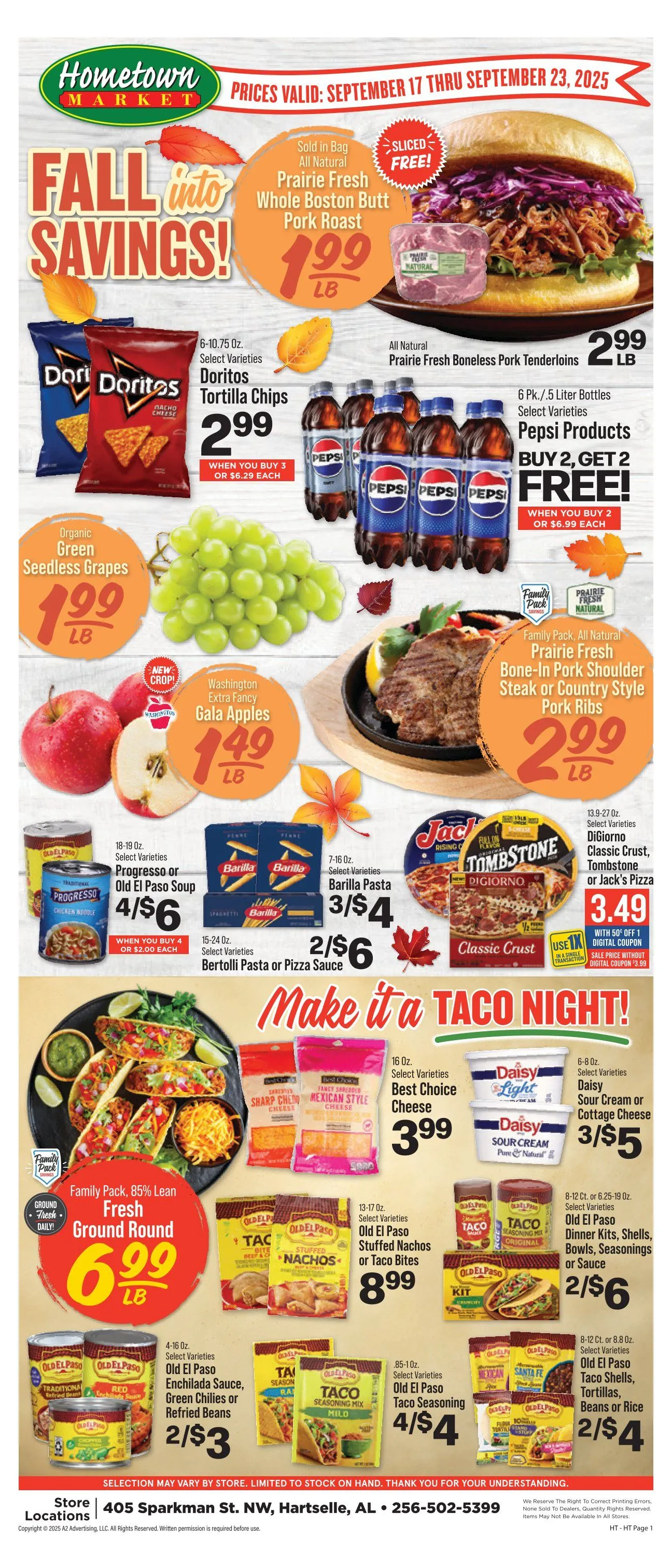 Weekly ad Hometown Market Sales from September 17 to September 23 2025 - Page 1