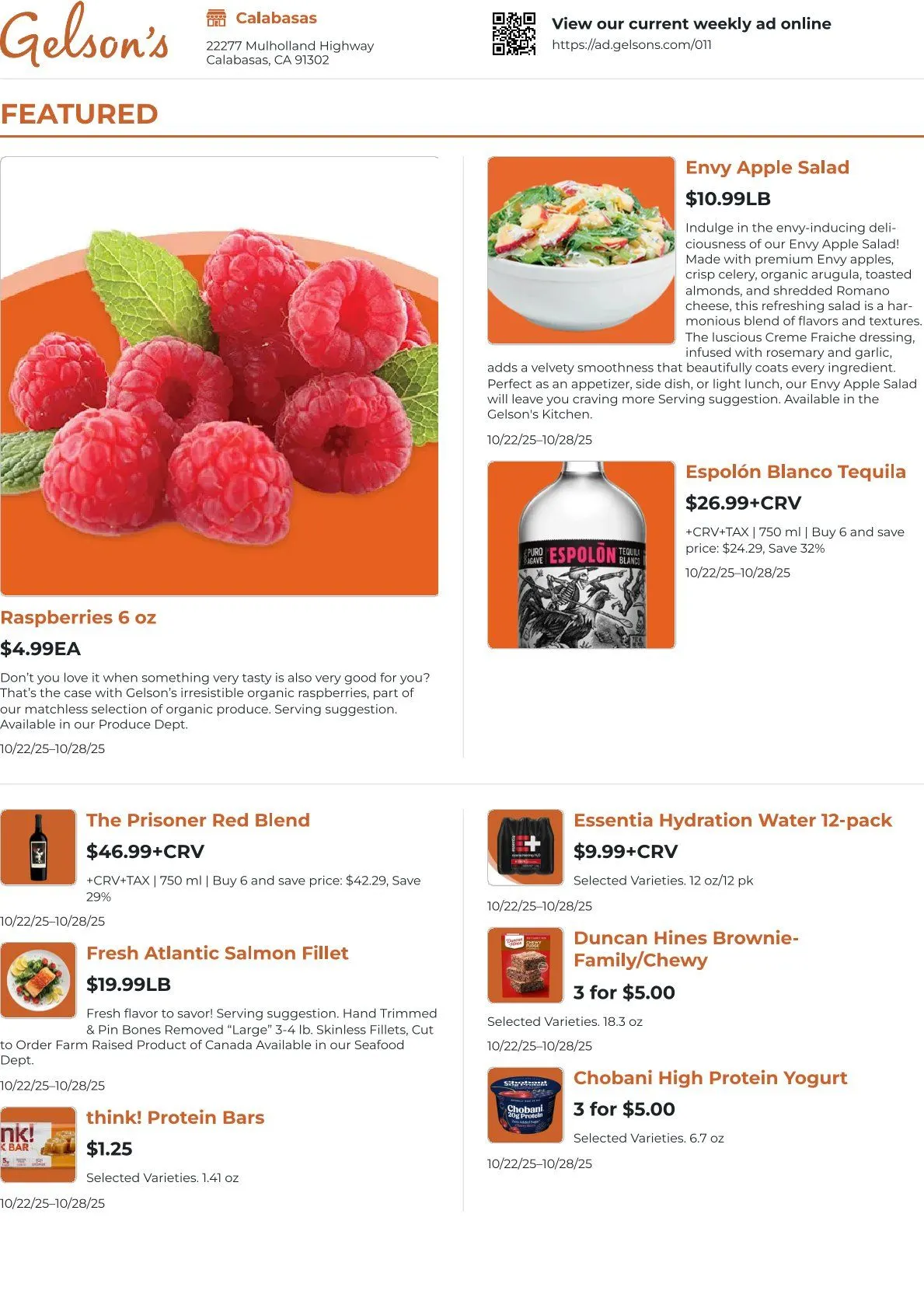 Weekly ad Gelson's Markets Sales from October 22 to October 28 2025 - Page 