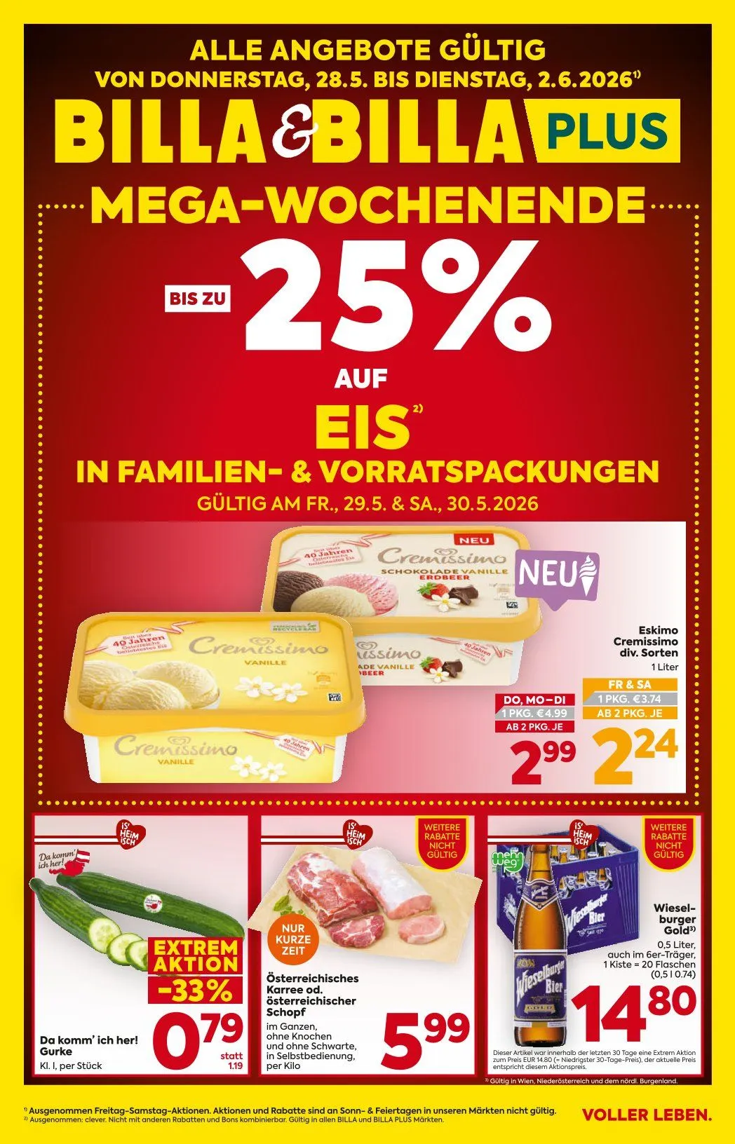 Billa Plus Prospekte von 28. Mai bis 2. Juni 2026 - Flugblätt seite  1