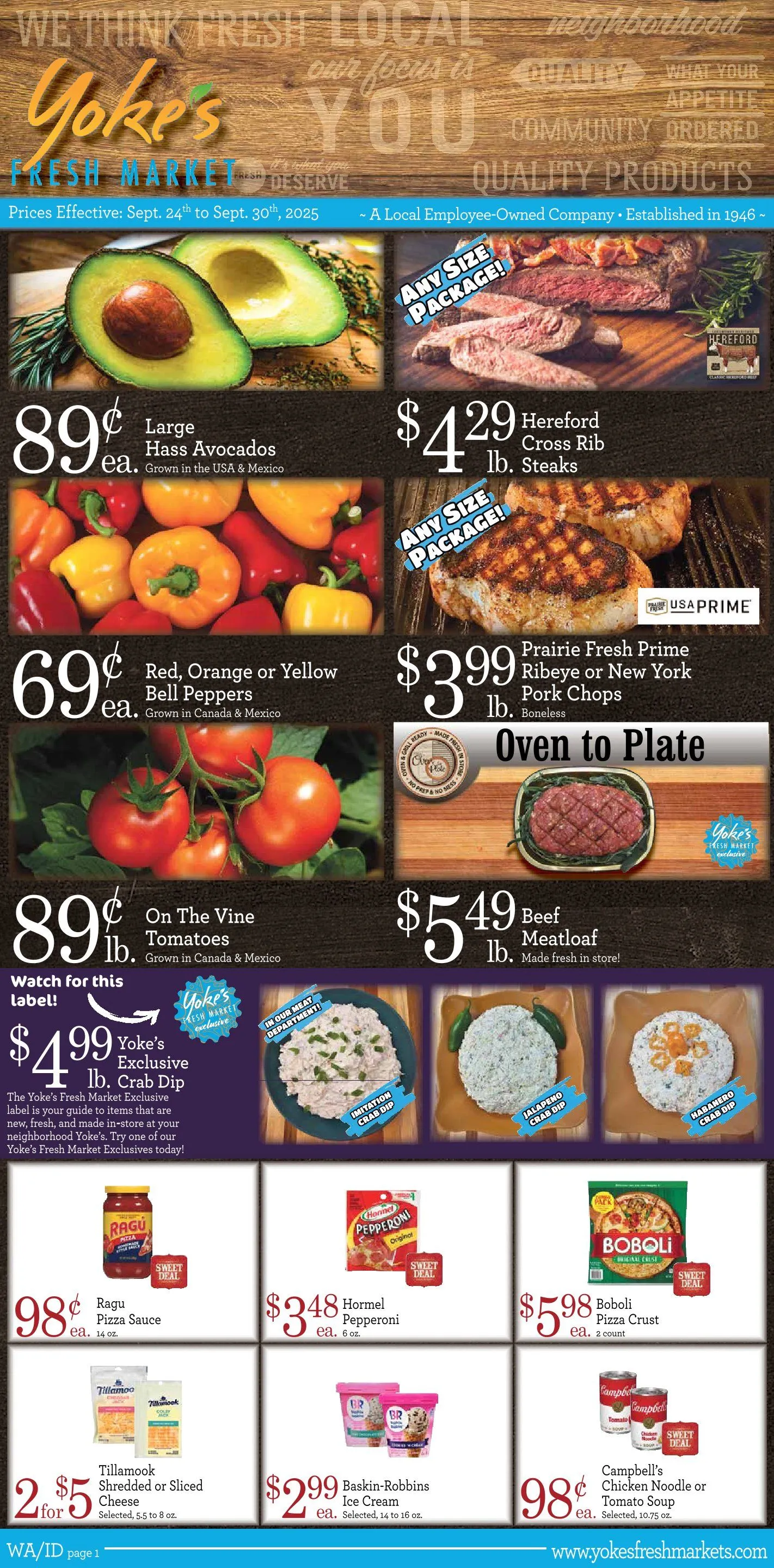 Weekly ad Yoke's Fresh Market Sales from September 24 to September 30 2025 - Page 1