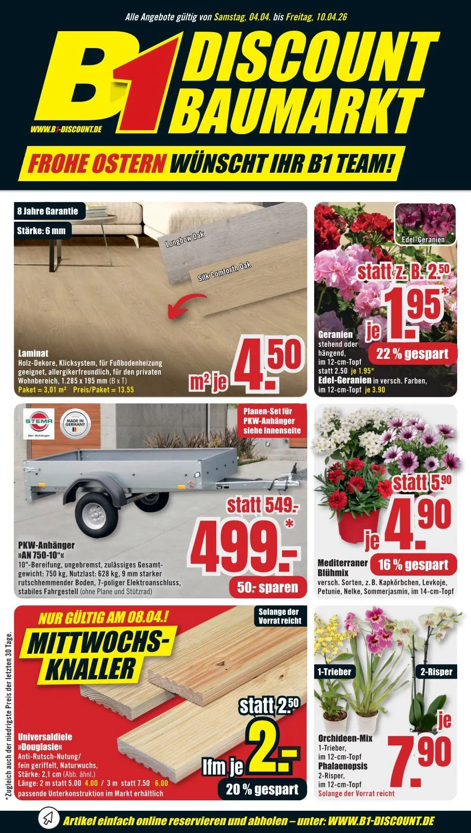 B1 Discount Baumarkt Angebote von 4. April bis 10. April 2026 - Prospekt seite