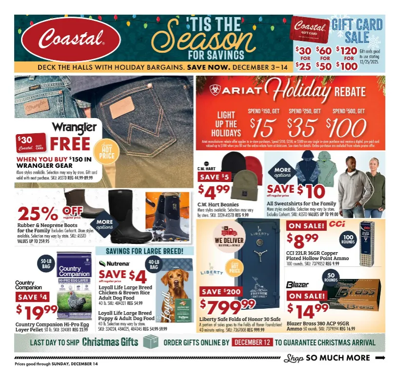 Weekly ad Coastal Farm & Ranch Sales from December 3 to December 9 2025 - Page 