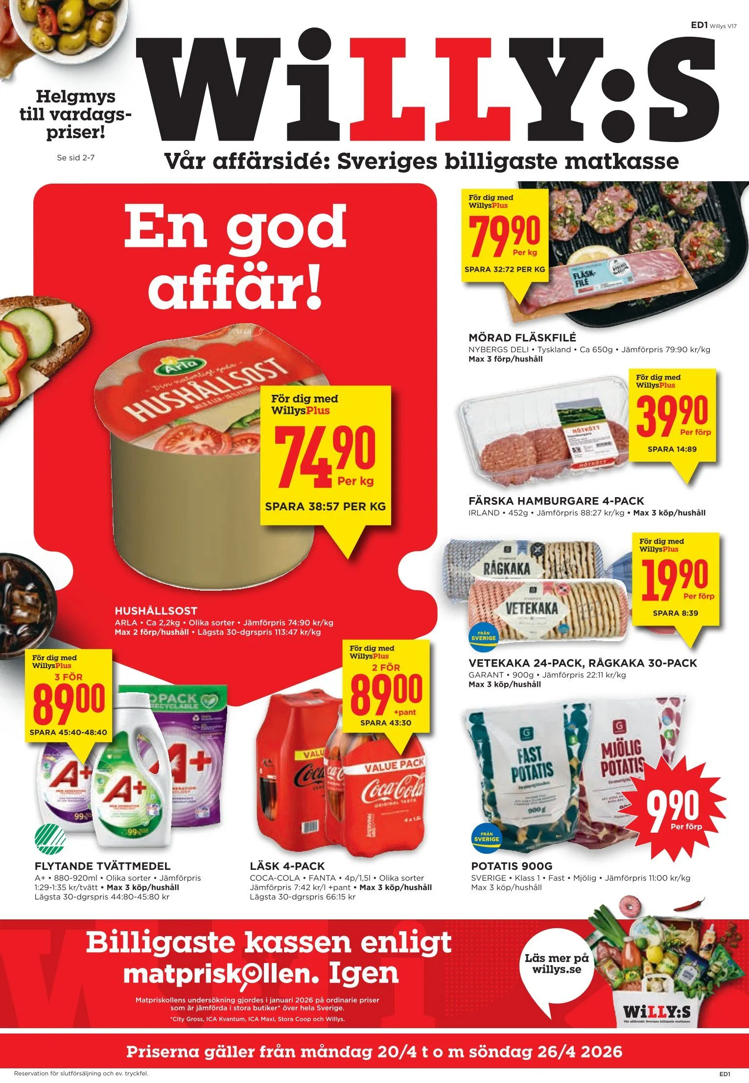 Willys från 20 april till 26 april 2026 - Reklamblad sidor 1