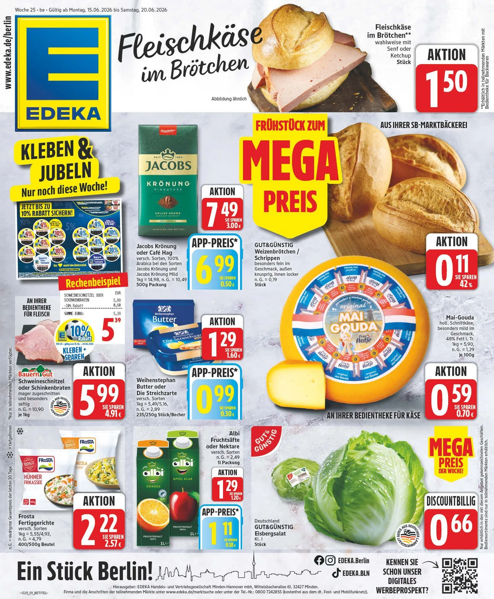 Edeka Prospekte  von 15. Juni bis 20. Juni 2026 - Prospekt seite 1