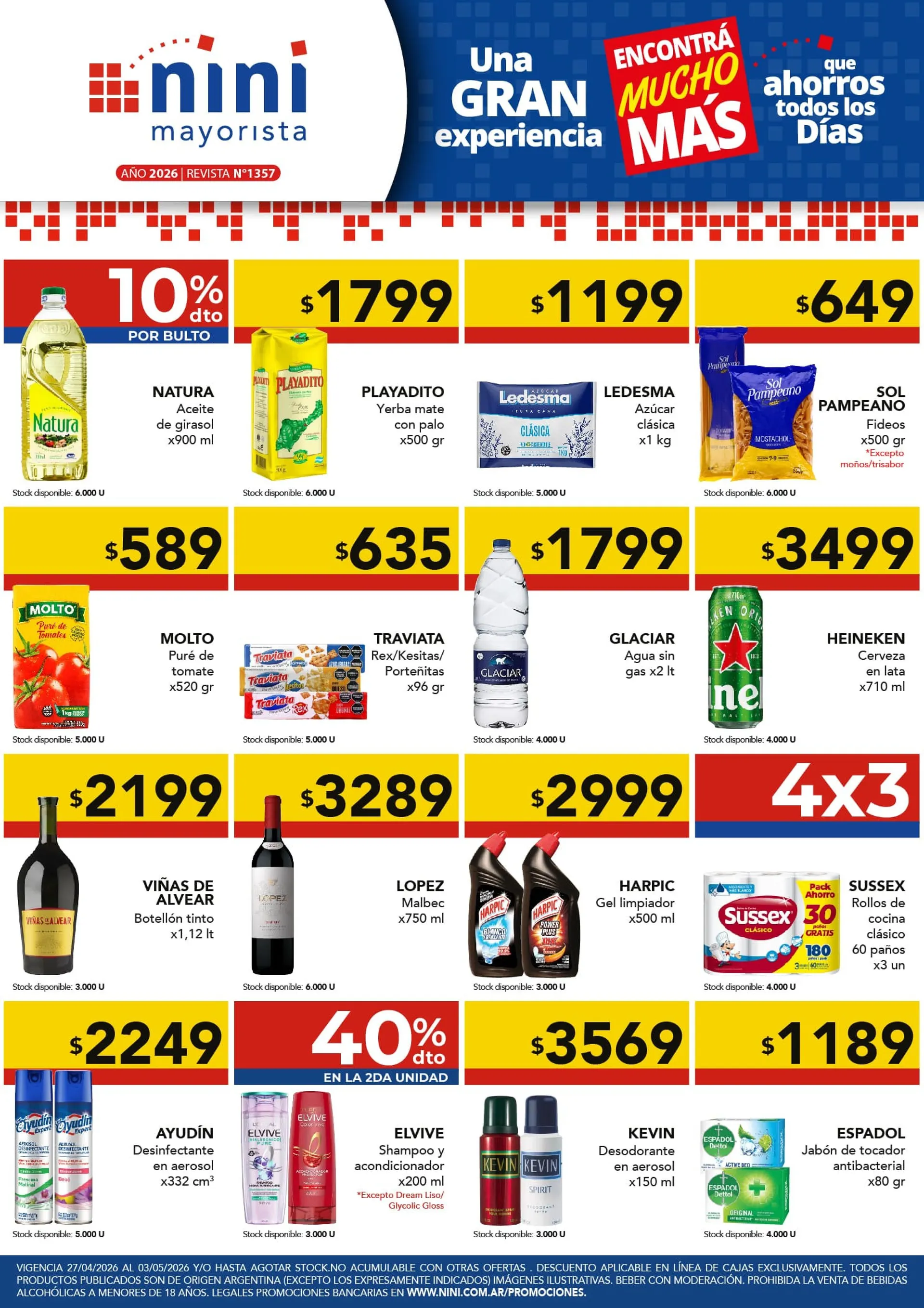 Ofertas de  Nini Mayorista Ofertas 27 de abril al 3 de mayo 2026 - Página 1 del catálogo