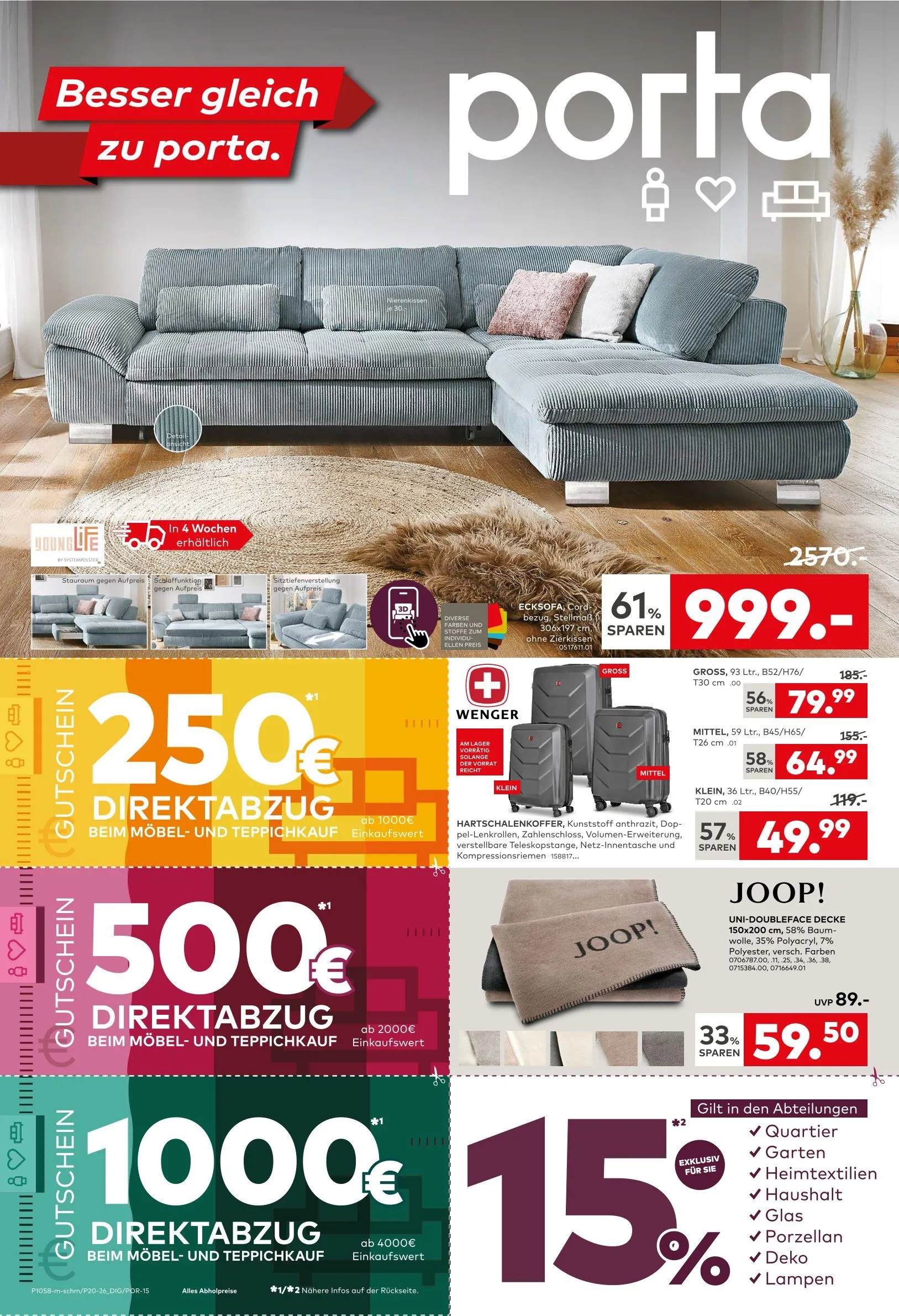Porta Möbel Prospekte  von 4. Mai bis 10. Mai 2026 - Prospekt seite 1