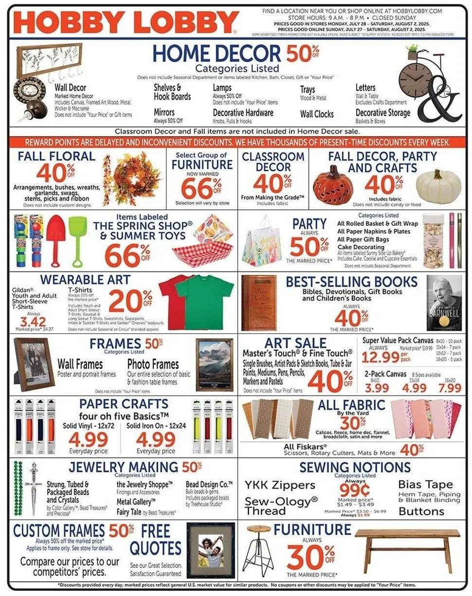 Weekly ad Hobby Lobby Sales from July 27 to August 3 2025 - Page 1