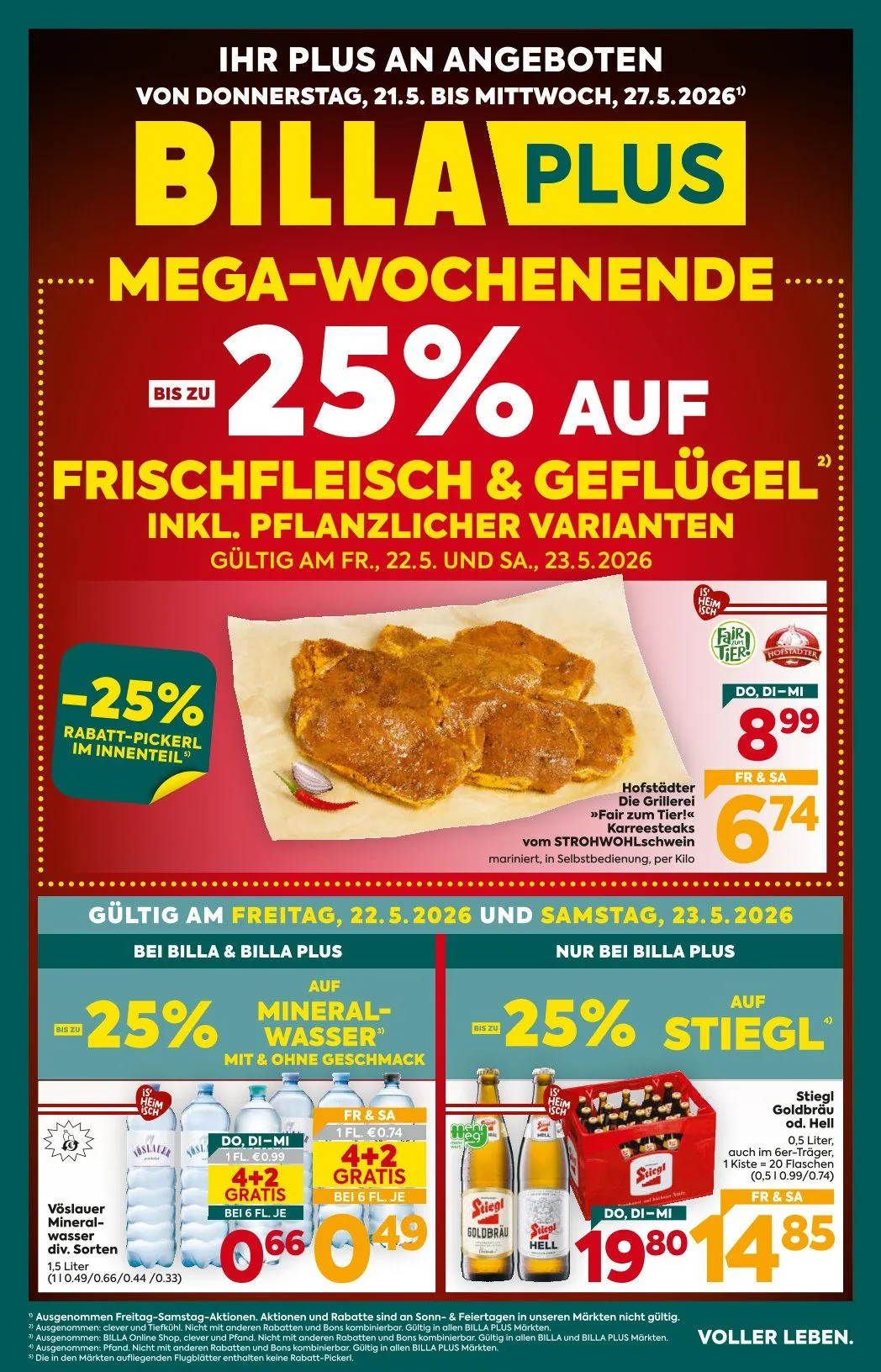 Billa Plus Prospekte von 21. Mai bis 27. Mai 2026 - Flugblätt seite  1