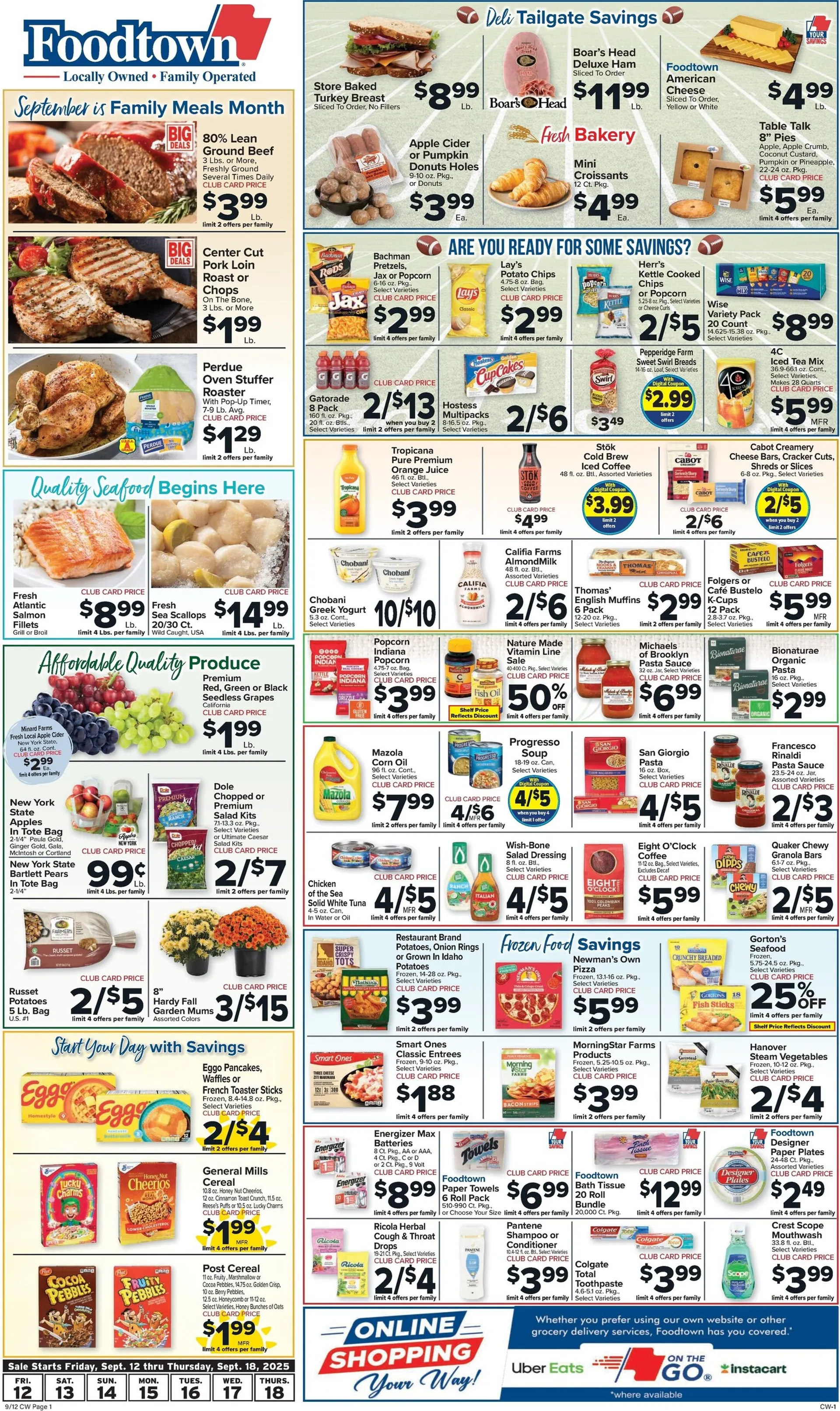 Weekly ad Foodtown Sales from September 12 to September 18 2025 - Page 1