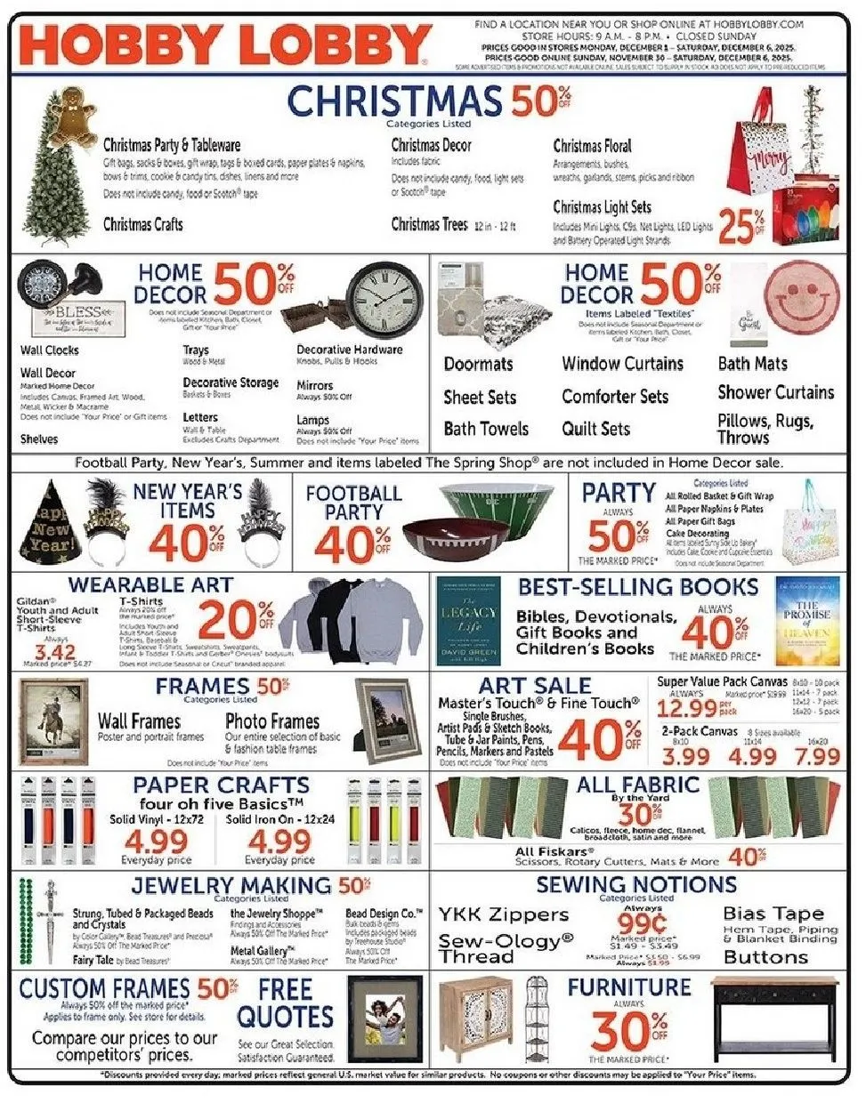 Weekly ad Hobby Lobby Sales from December 3 to December 6 2025 - Page 