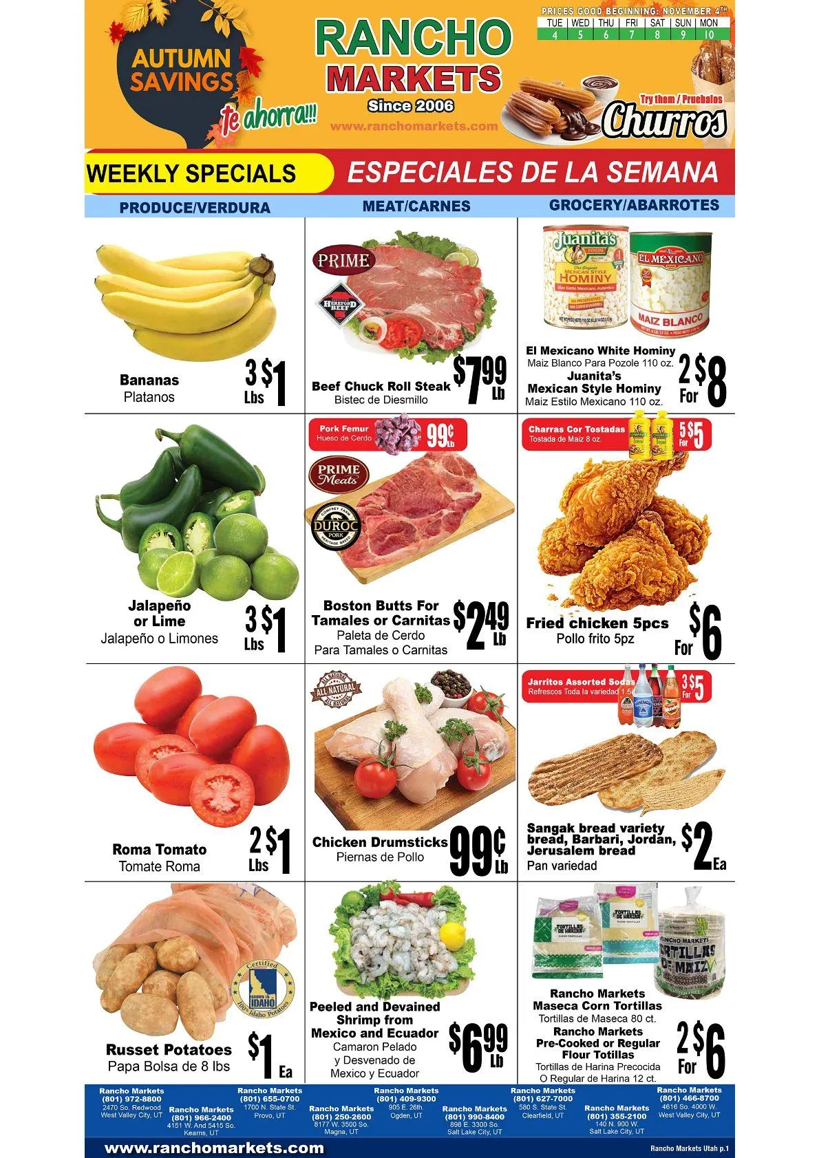 Weekly ad Rancho Markets Sales from November 4 to November 10 2025 - Page 1