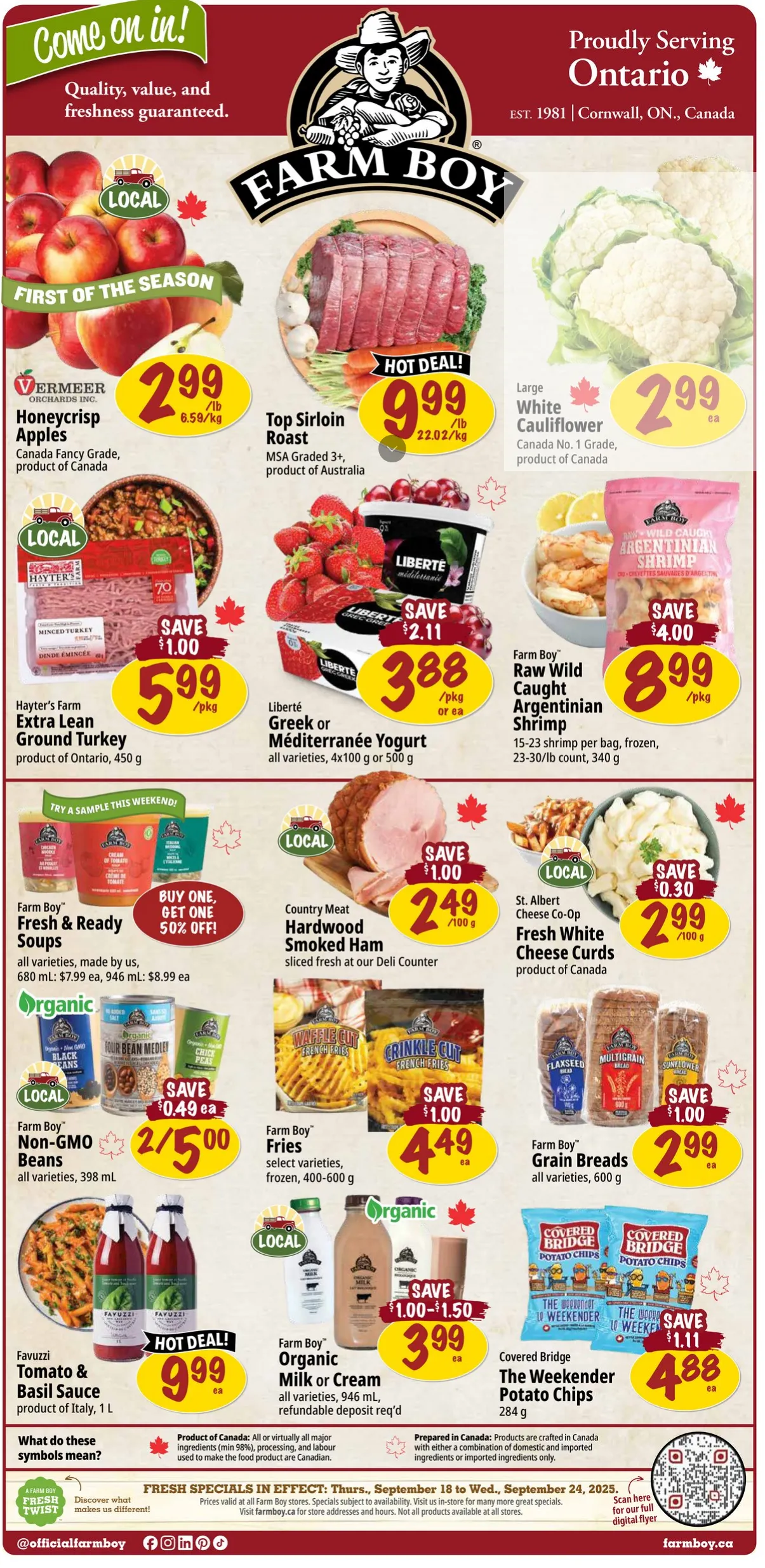 Farm Boy  Sales from September 18 to September 24 2025 - flyer page 1