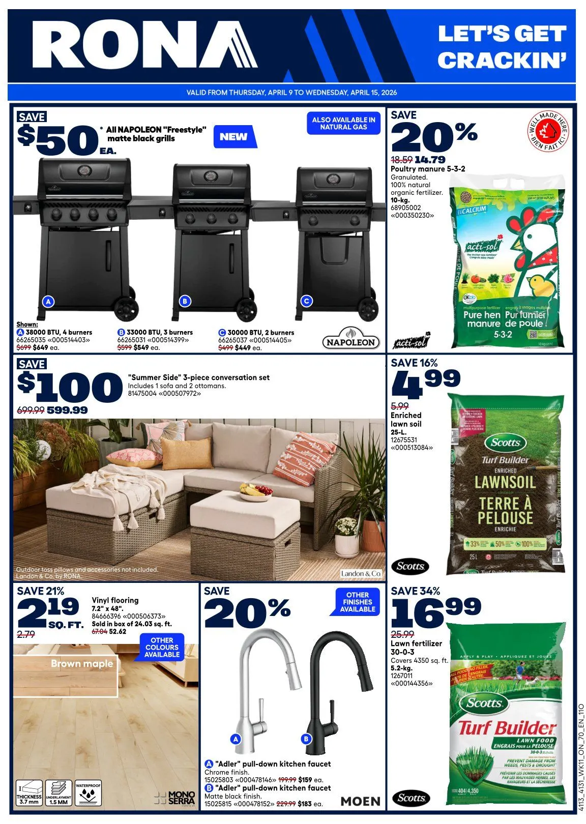 RONA Sales from April 9 to April 15 2026 - flyer page 1