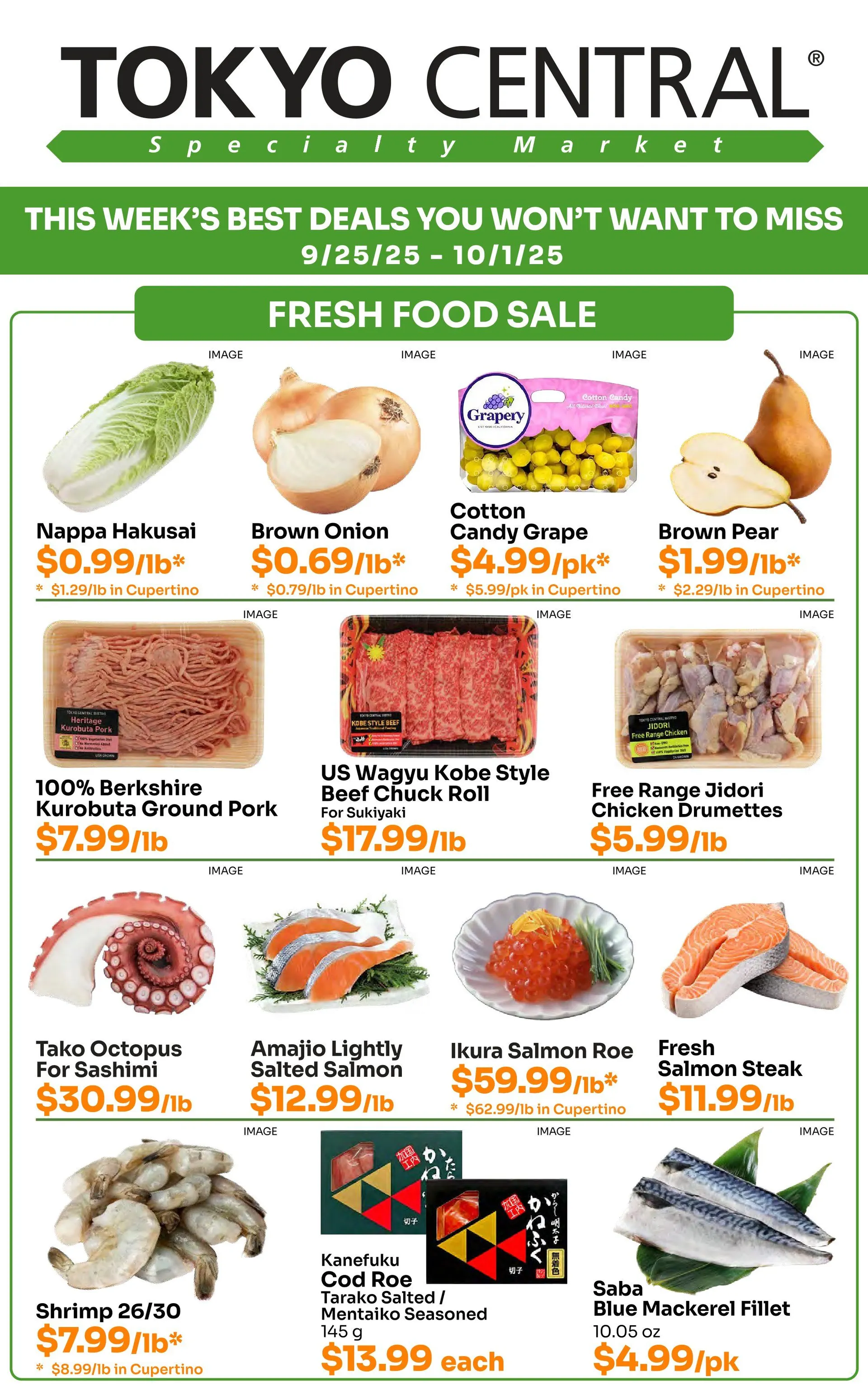 Weekly ad Tokyo Central Specialty Market Sales from September 25 to October 1 2025 - Page 1