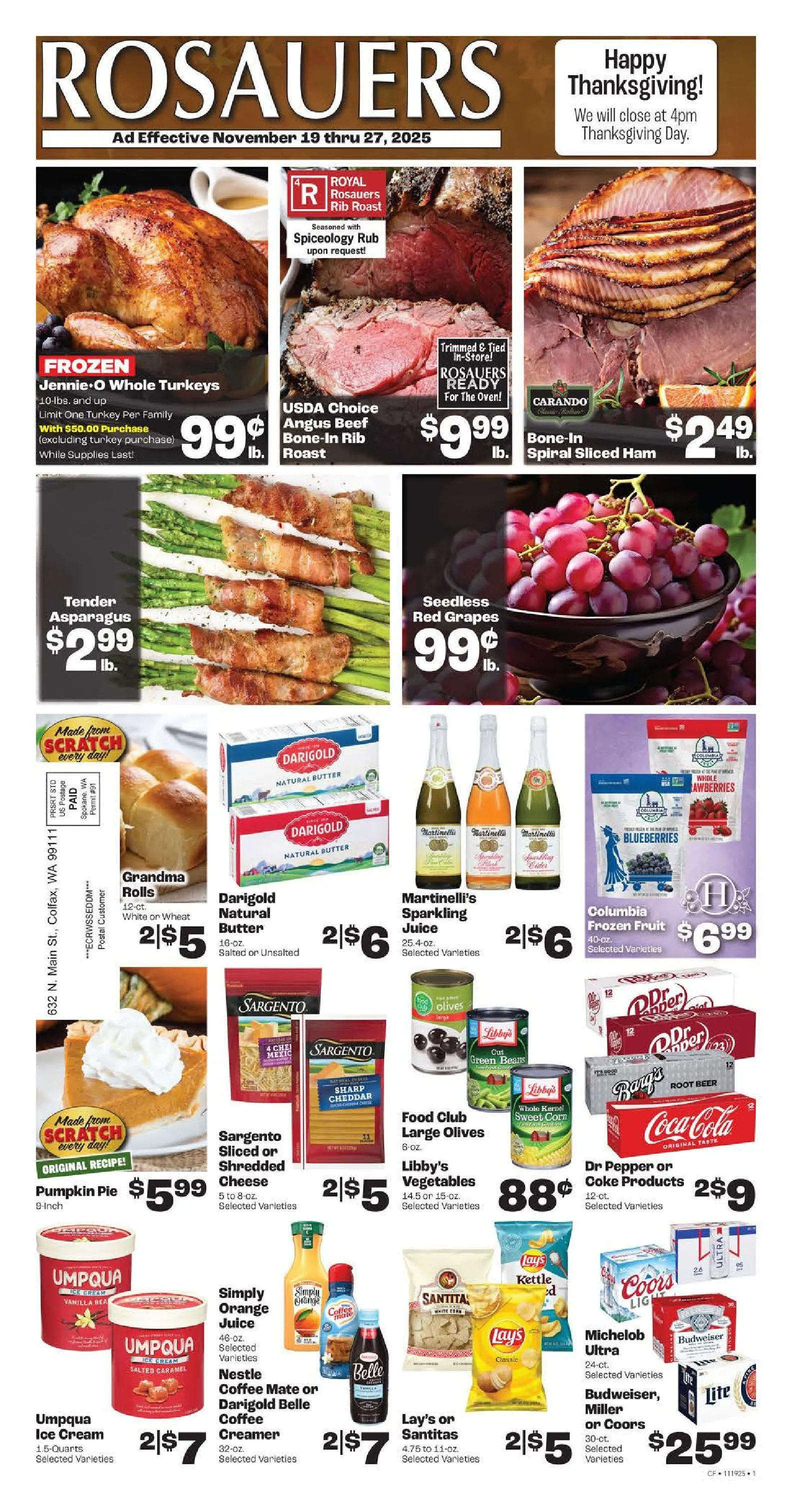 Weekly ad Rosauers Sales from November 19 to November 27 2025 - Page