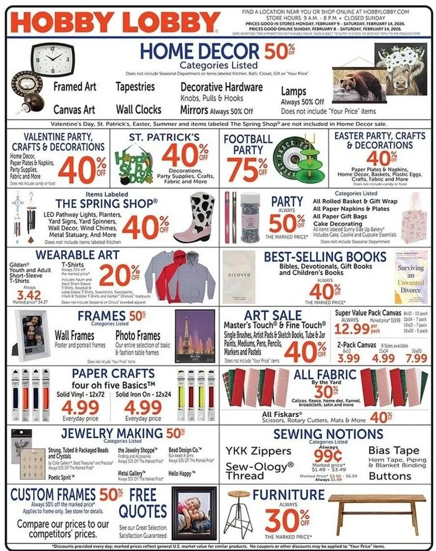 Weekly ad Hobby Lobby Sales from February 9 to February 14 2026 - Page 