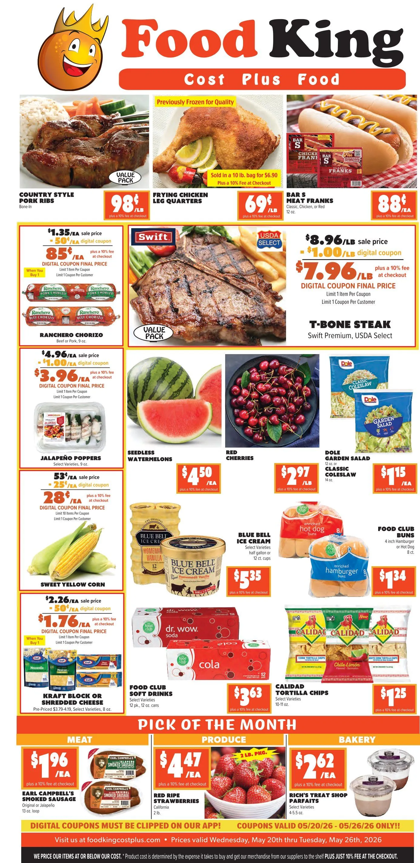 Weekly promotion Food King weekly ads spanning from May 20 to May 26 2026 - Page 1 for Catalogue 365