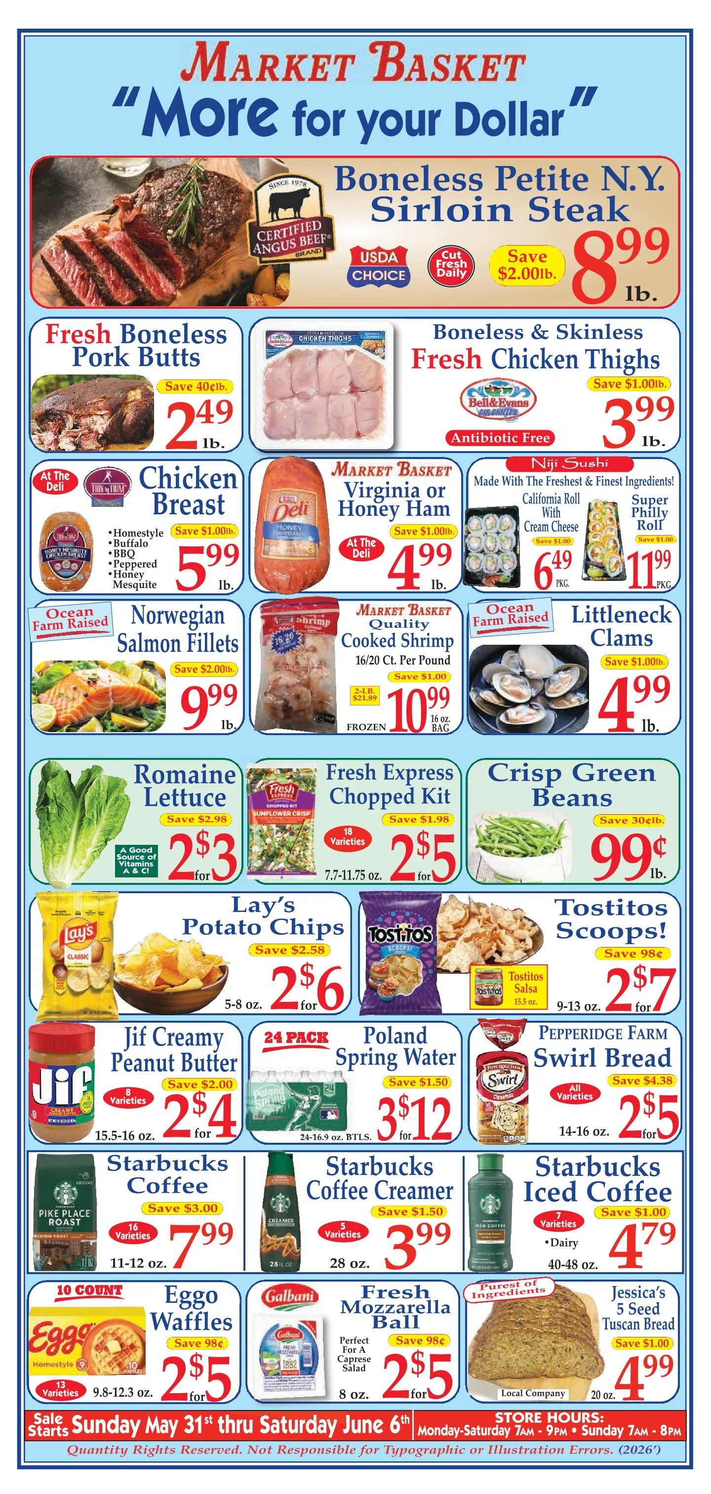Weekly promotion Market Basket  Sales spanning from May 31 to June 6 2026 - Page 1 for Catalogue 365