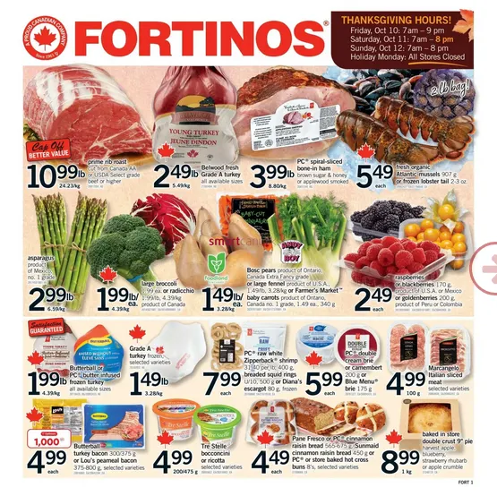 Fortinos Sales from October 9 to October 15 2025 - flyer page 1
