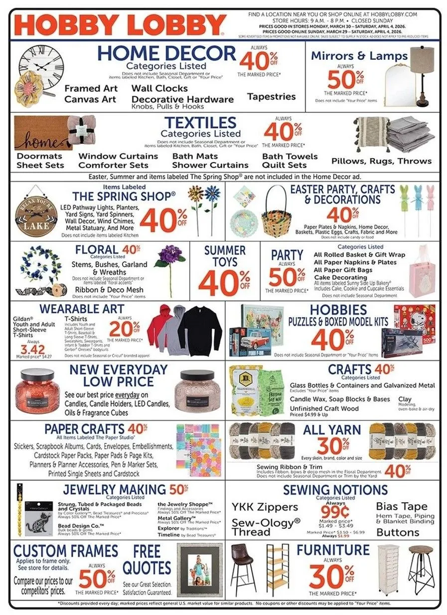 Weekly ad Hobby Lobby Sales from March 31 to April 4 2026 - Page