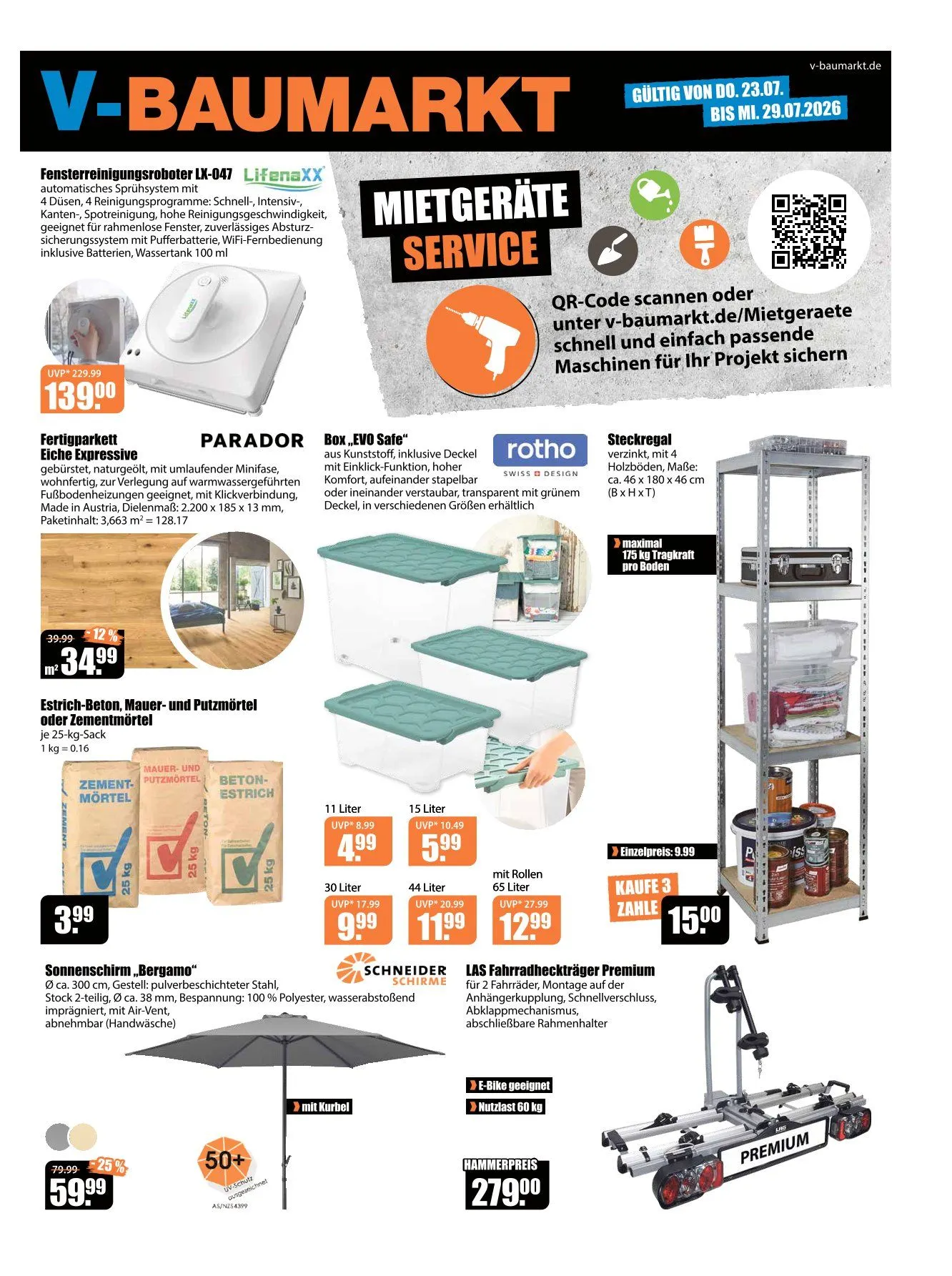 V-Baumarkt Angebote von 23. Juli bis 29. Juli 2026 - Prospekt seite 1