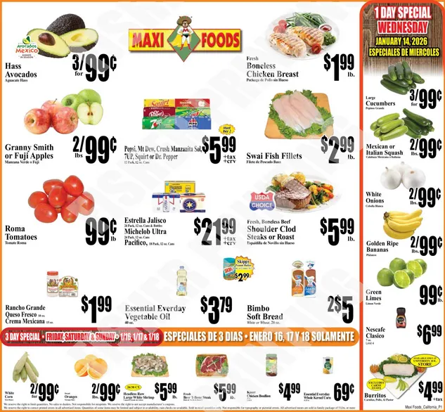 Weekly ad Maxi Foods Sales from January 14 to January 20 2026 - Page 1