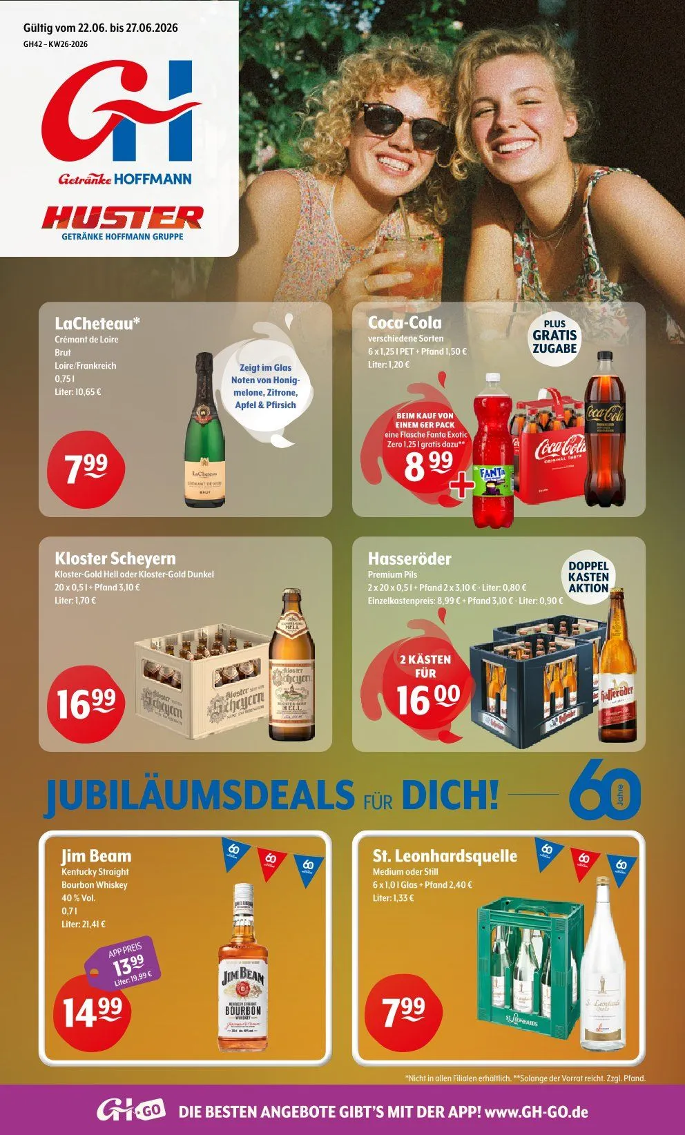 Getränke Huster Angebote von 22. Juni bis 27. Juni 2026 - Prospekt seite 1
