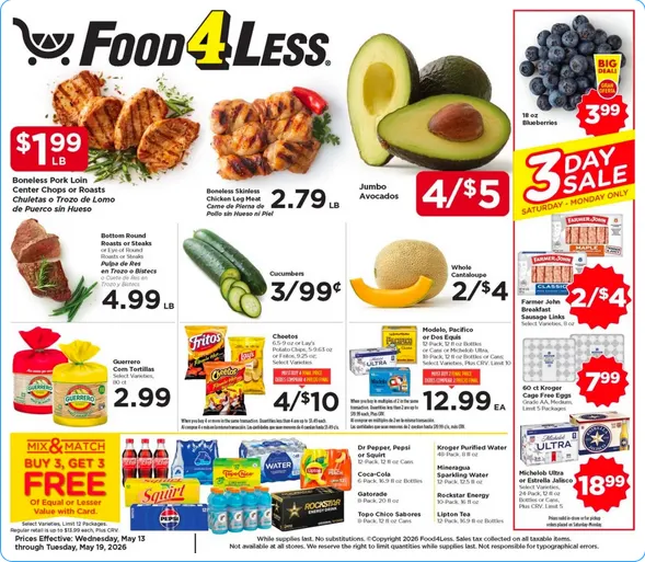 Weekly ad  Food 4 Less Sales from May 13 to May 19 2026 - Page 1