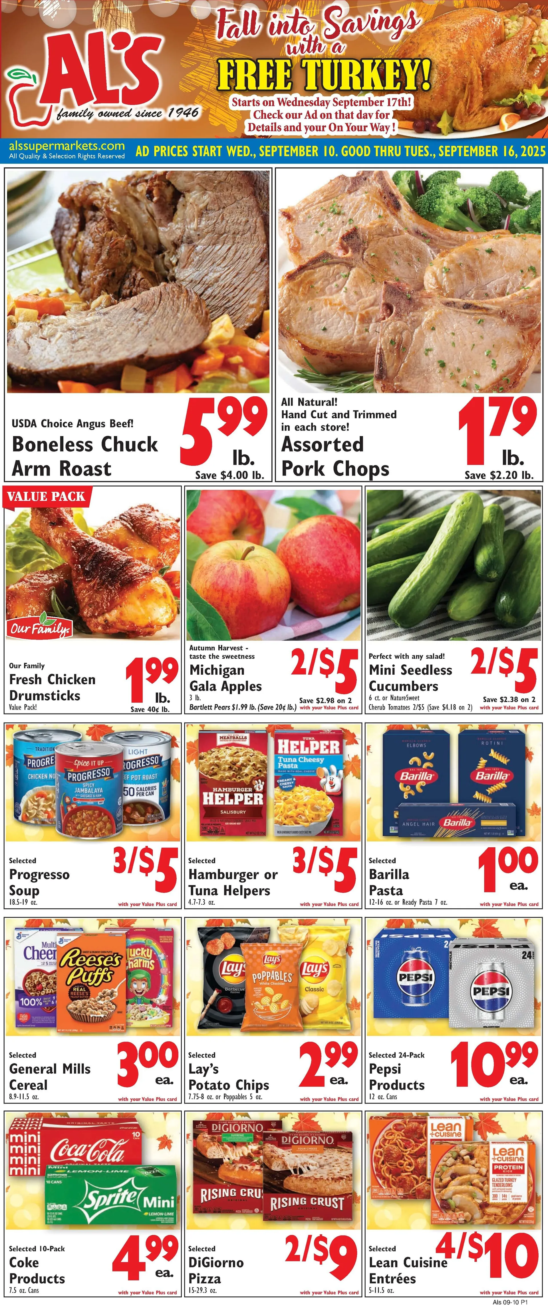 Weekly ad Al's Supermarket Sales from September 10 to September 16 2025 - Page 1