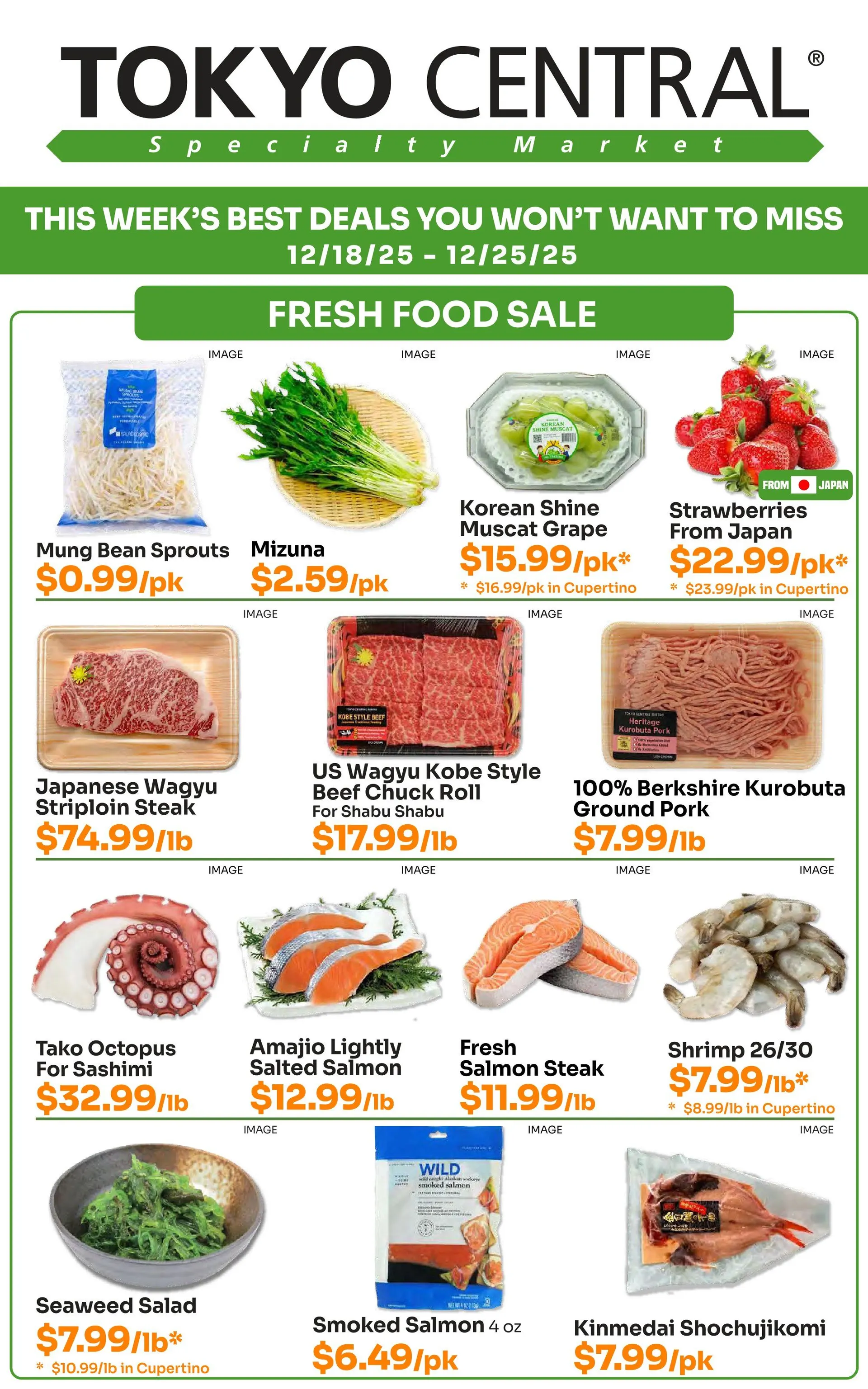 Weekly promotion Tokyo Central Specialty Market Sales spanning from December 18 to December 25 2025 - Page for Catalogue 365